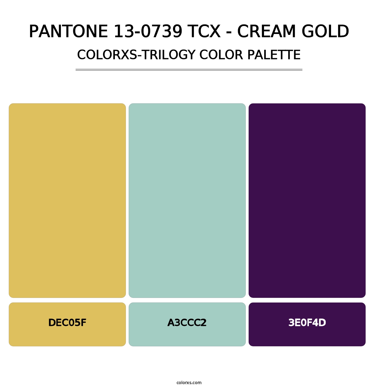 PANTONE 13-0739 TCX - Cream Gold - Colorxs Trilogy Palette