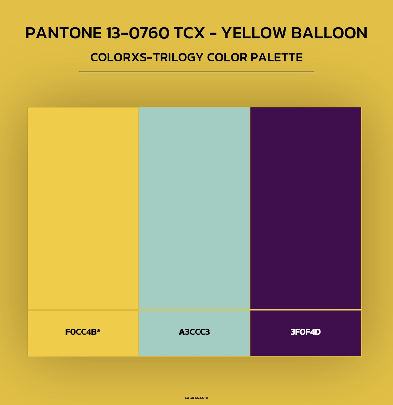 PANTONE 13-0760 TCX - Yellow Balloon - Colorxs Trilogy Palette