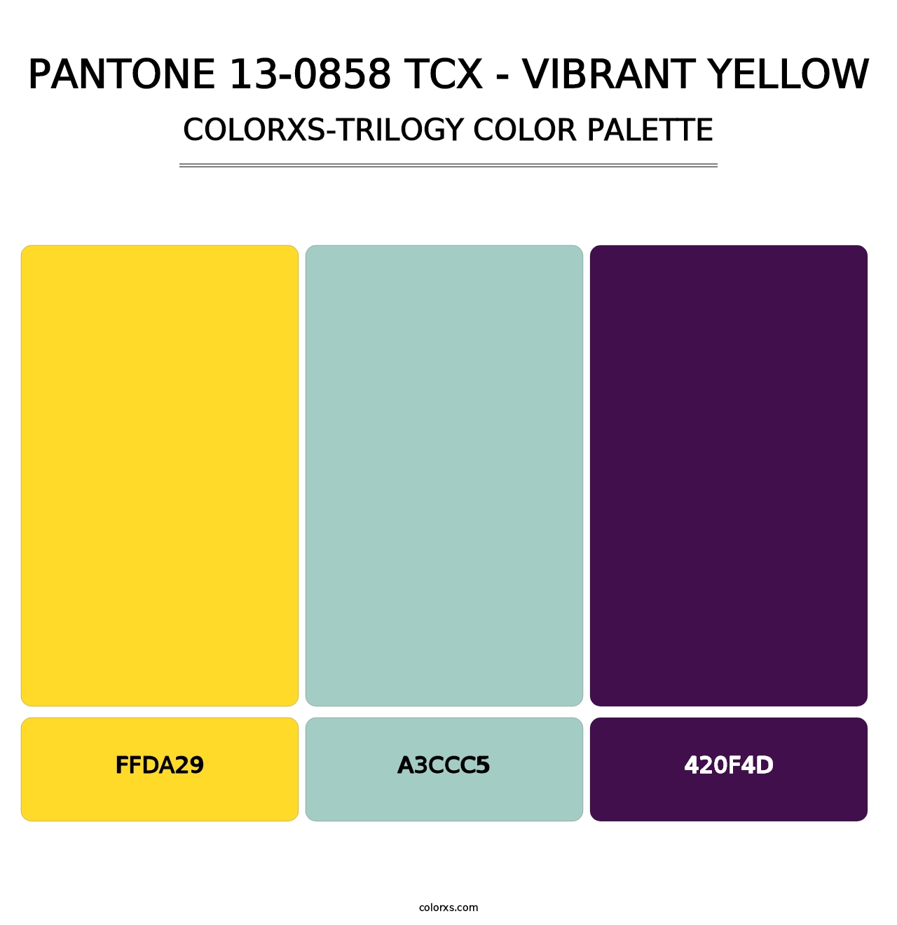 PANTONE 13-0858 TCX - Vibrant Yellow - Colorxs Trilogy Palette