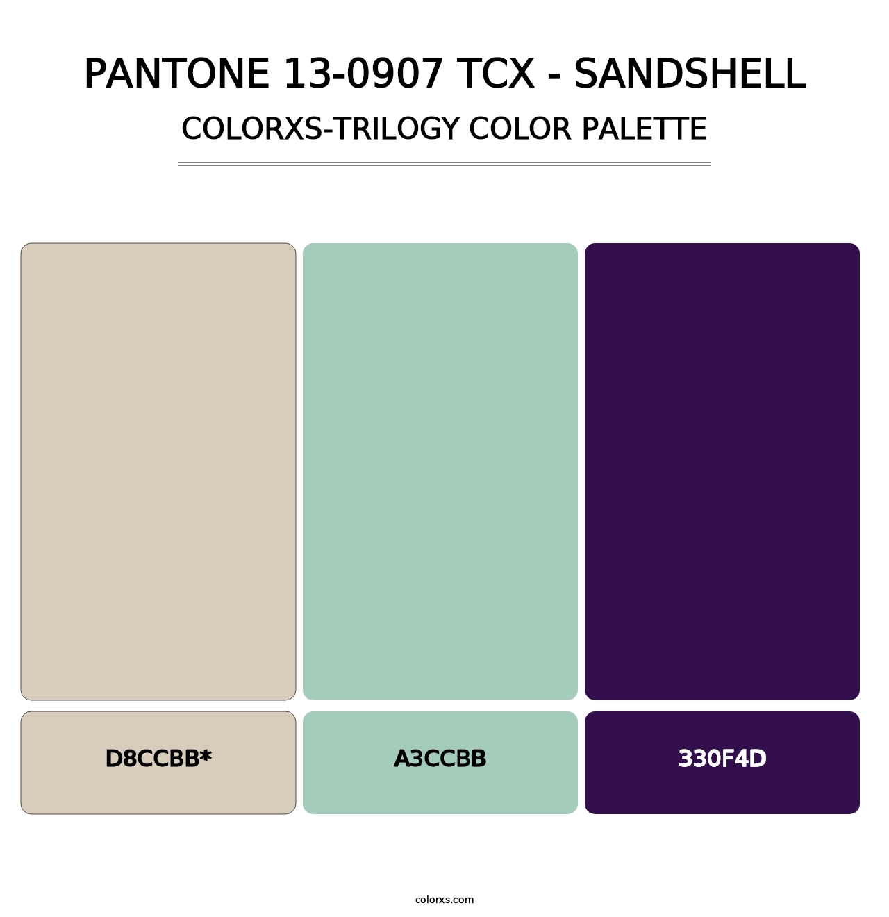 PANTONE 13-0907 TCX - Sandshell - Colorxs Trilogy Palette