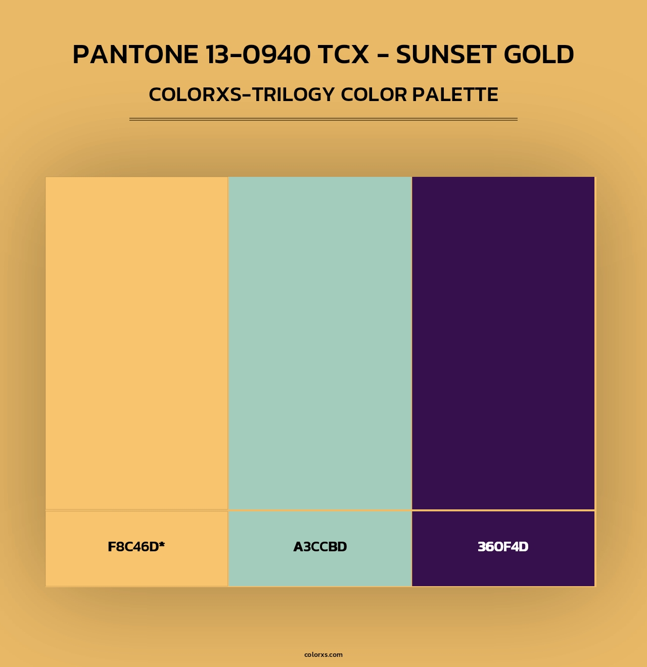 PANTONE 13-0940 TCX - Sunset Gold - Colorxs Trilogy Palette
