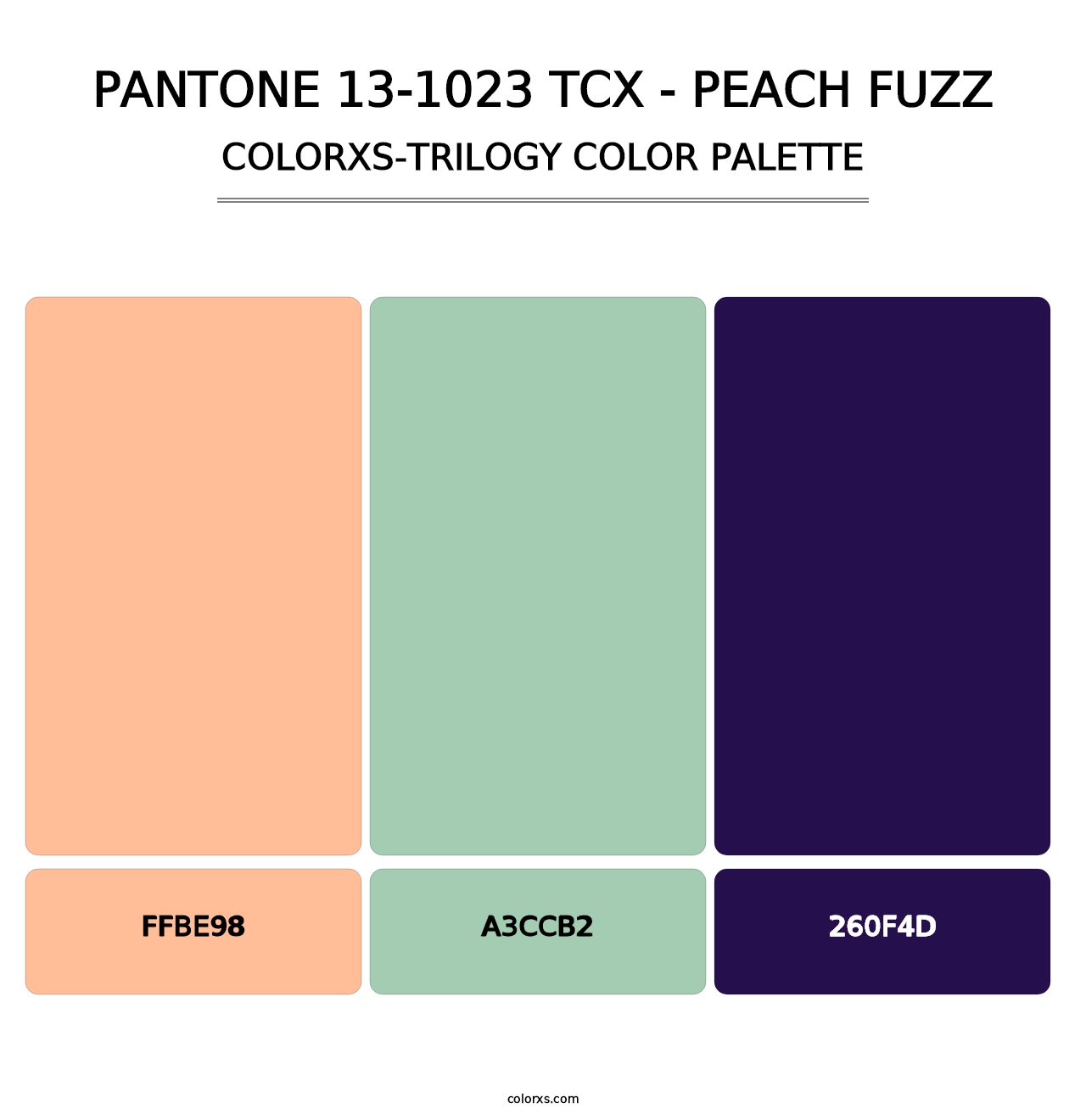 PANTONE 13-1023 TCX - Peach Fuzz - Colorxs Trilogy Palette
