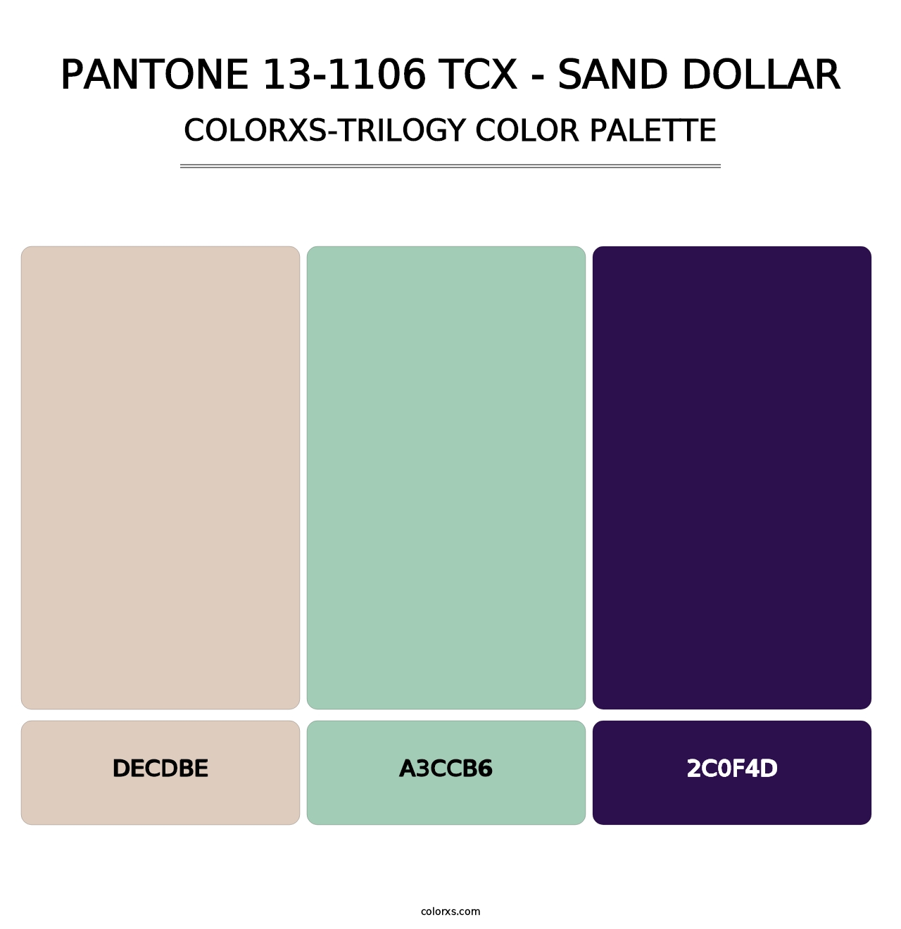 PANTONE 13-1106 TCX - Sand Dollar - Colorxs Trilogy Palette