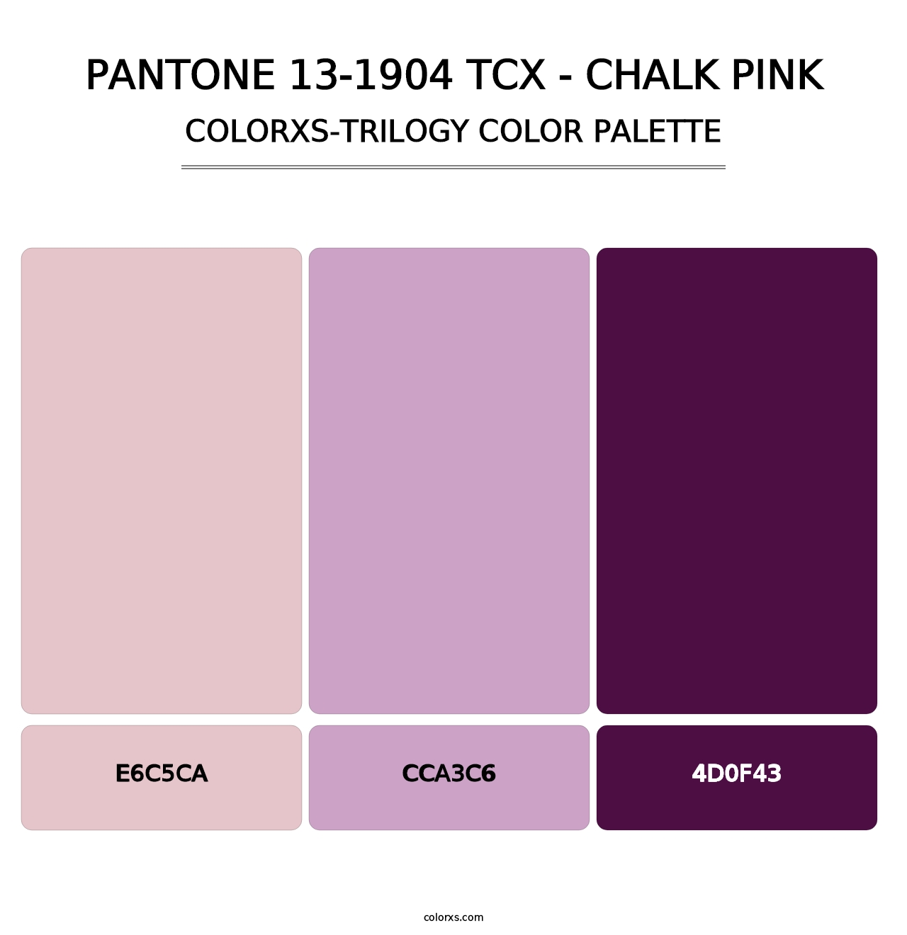 PANTONE 13-1904 TCX - Chalk Pink - Colorxs Trilogy Palette