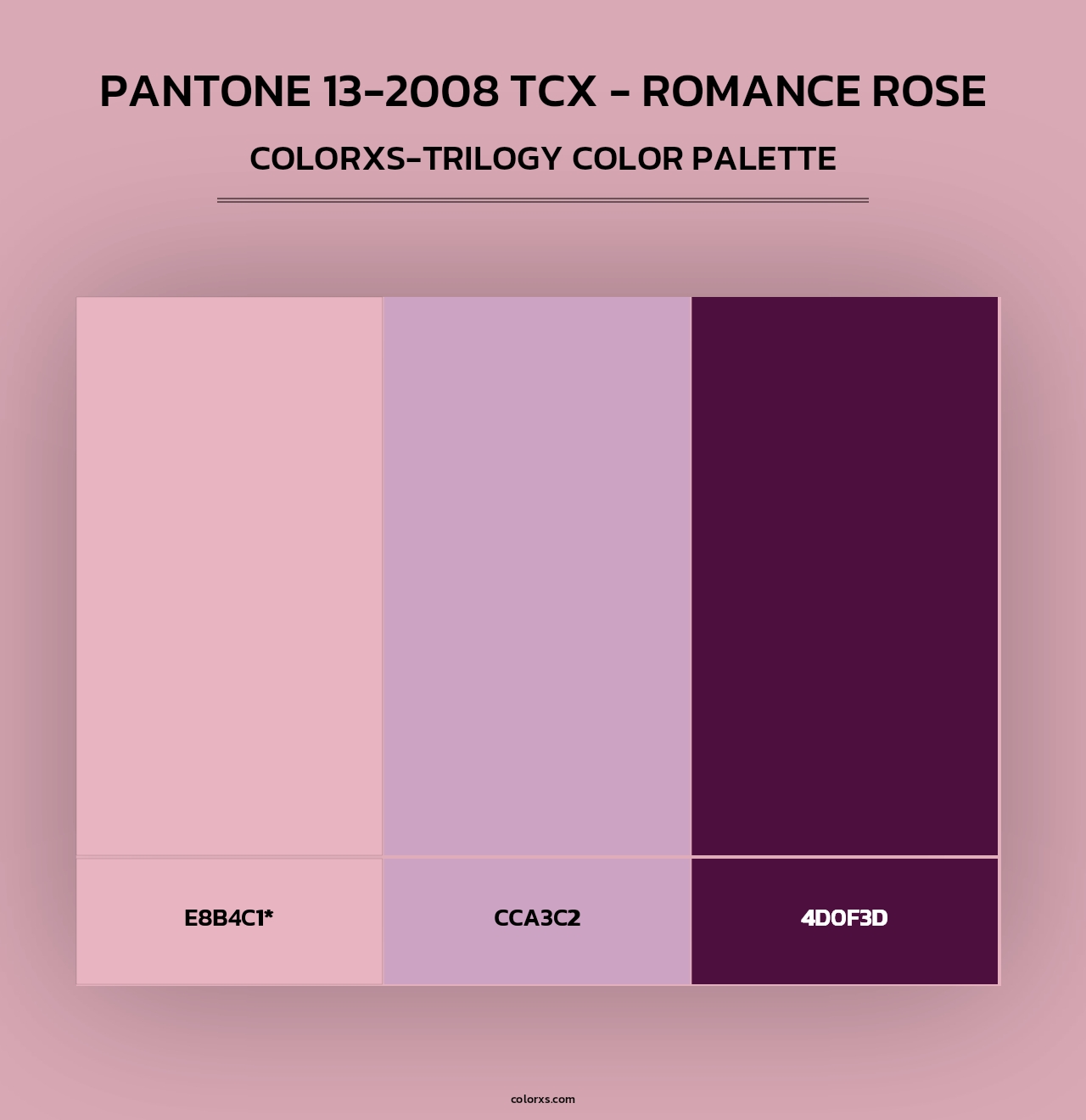 PANTONE 13-2008 TCX - Romance Rose - Colorxs Trilogy Palette