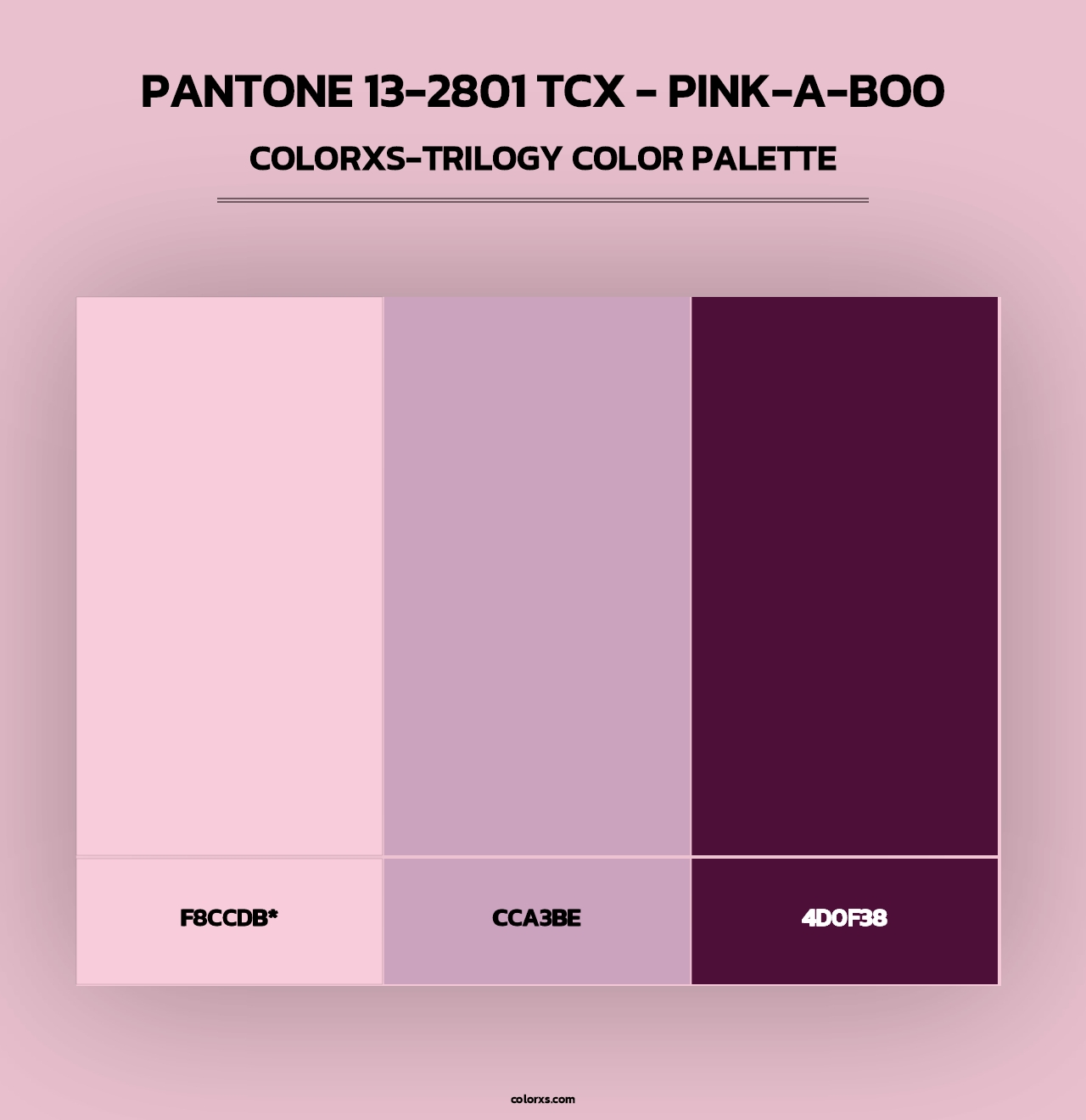 Pantone 13-2801 TCX - Pink-a-boo - Colorxs Trilogy Palette
