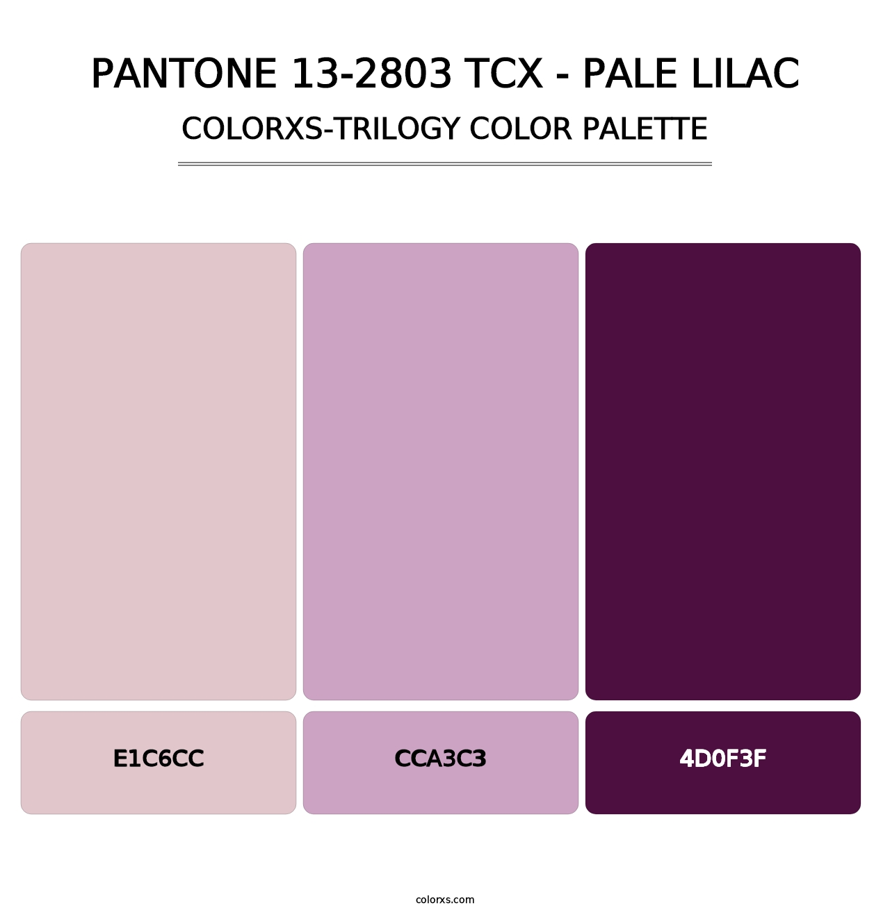 PANTONE 13-2803 TCX - Pale Lilac - Colorxs Trilogy Palette