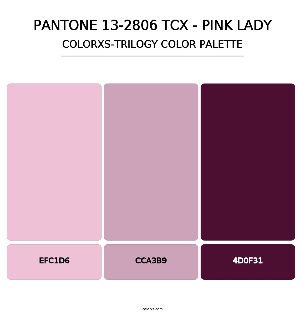 PANTONE 13-2806 TCX - Pink Lady - Colorxs Trilogy Palette
