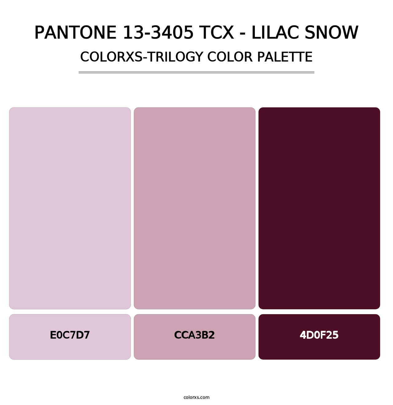 PANTONE 13-3405 TCX - Lilac Snow - Colorxs Trilogy Palette
