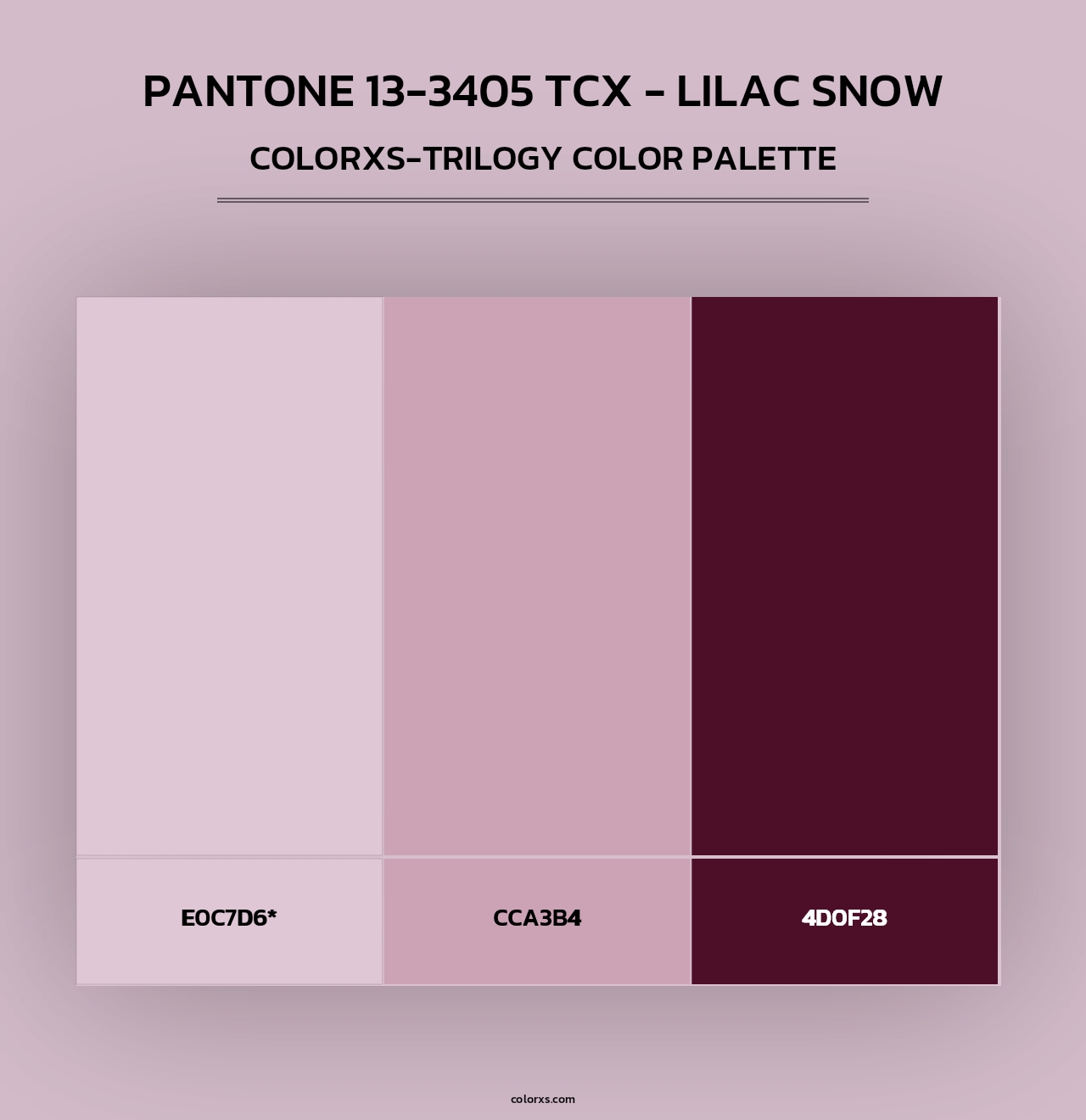 PANTONE 13-3405 TCX - Lilac Snow - Colorxs Trilogy Palette
