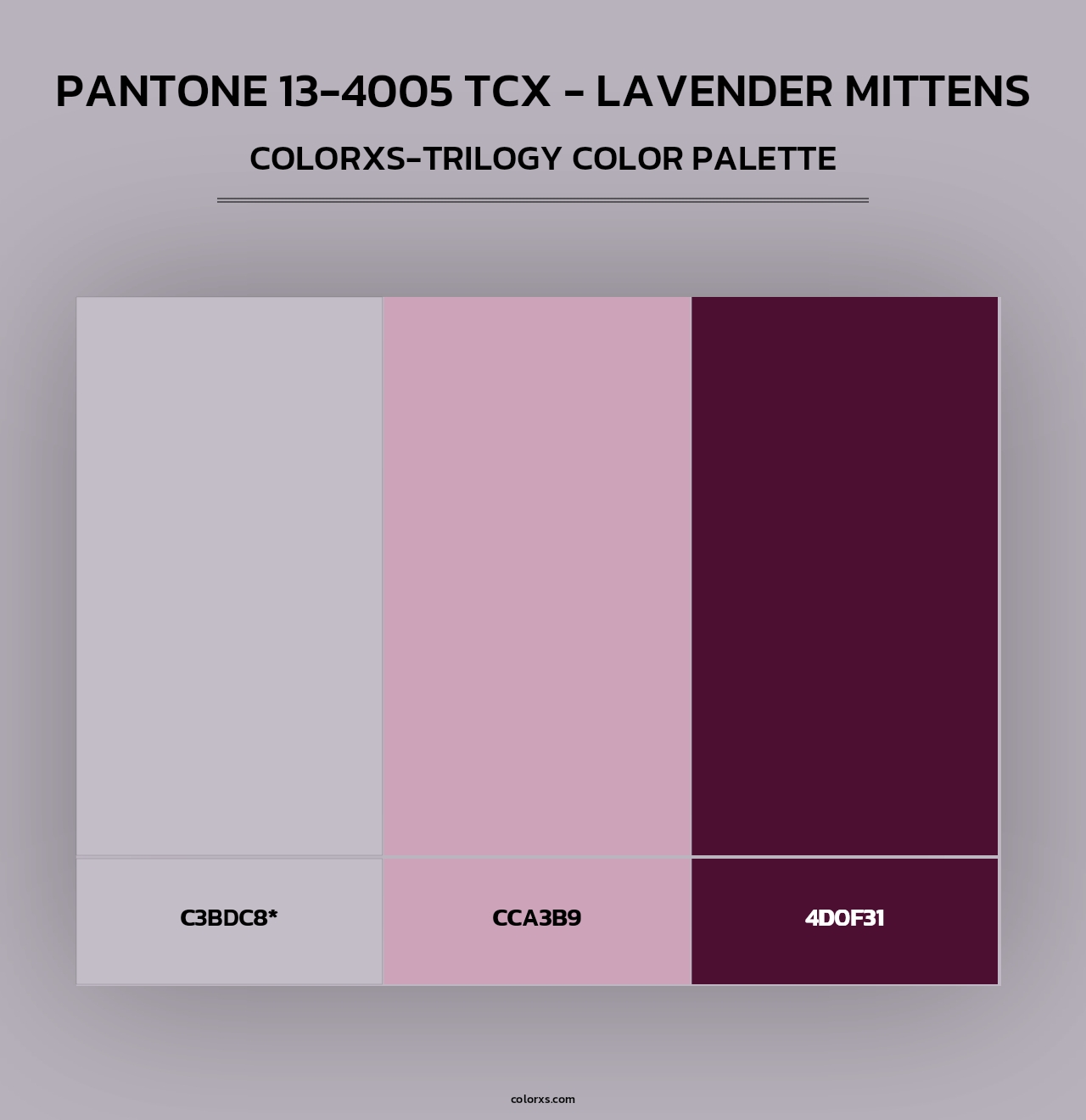 Pantone 13-4005 TCX - Lavender Mittens - Colorxs Trilogy Palette