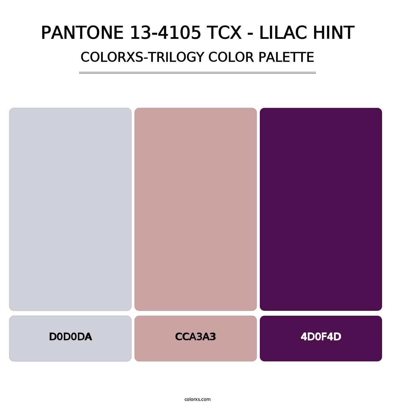 PANTONE 13-4105 TCX - Lilac Hint - Colorxs Trilogy Palette
