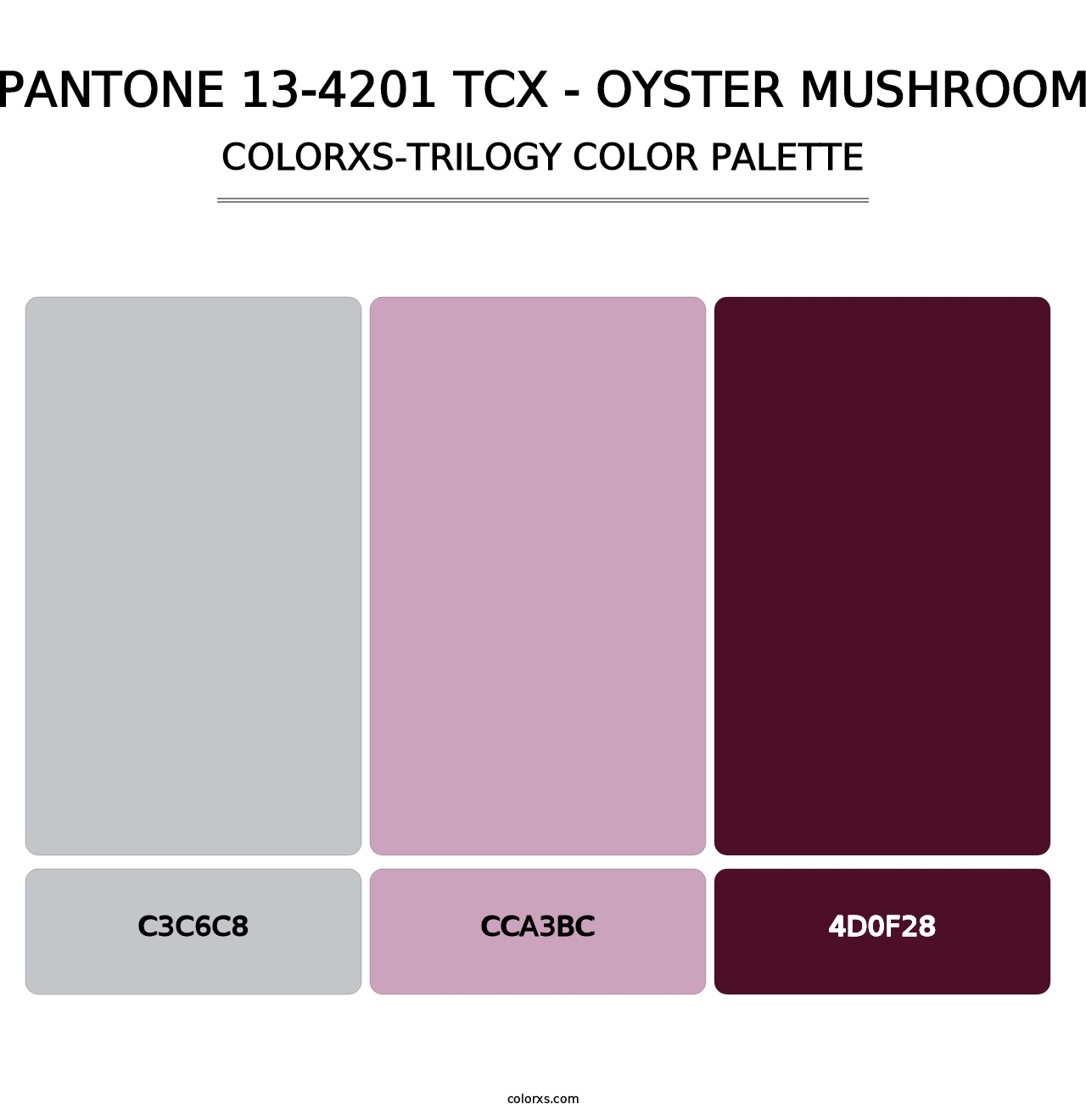 PANTONE 13-4201 TCX - Oyster Mushroom - Colorxs Trilogy Palette