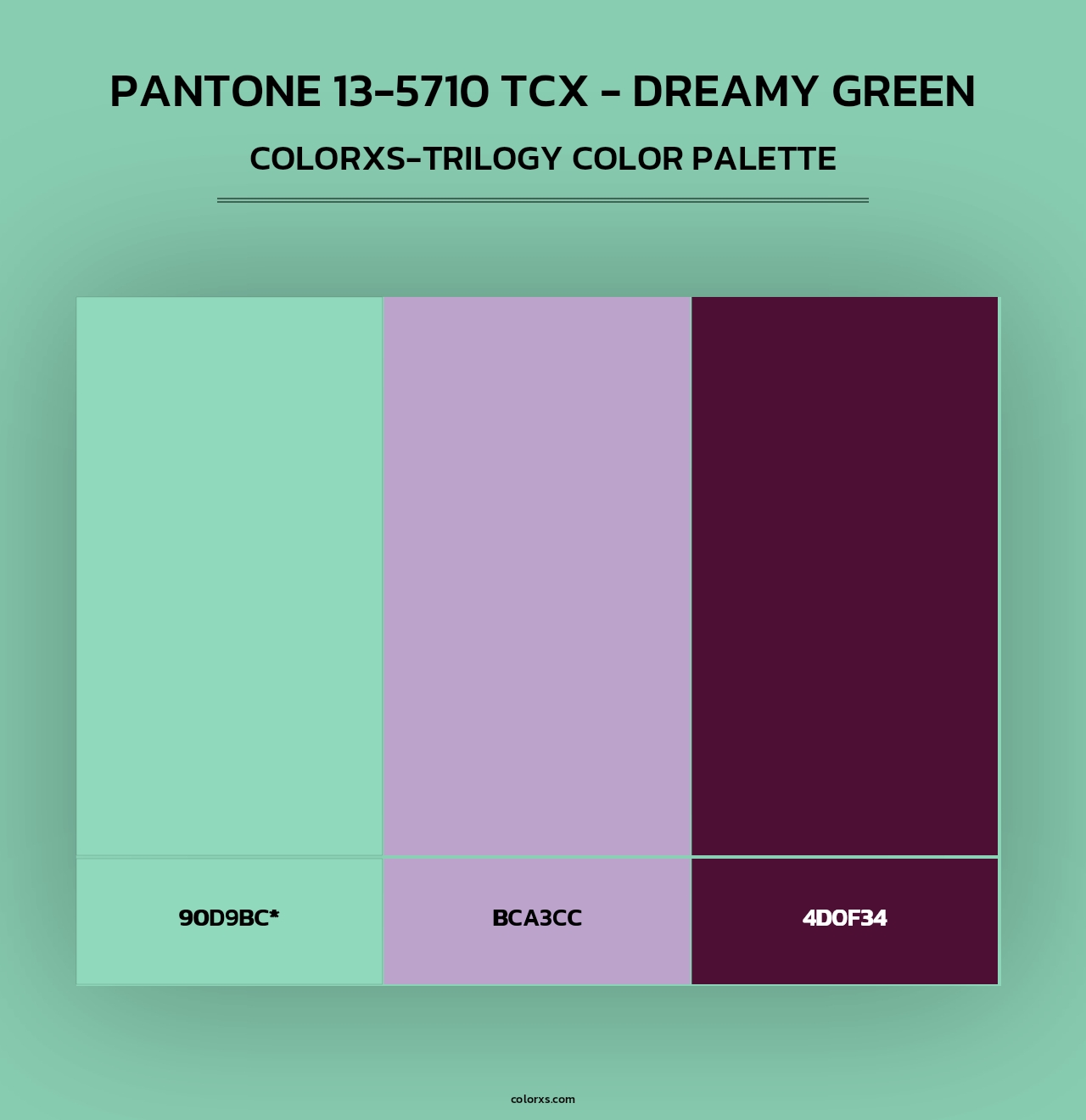 PANTONE 13-5710 TCX - Dreamy Green - Colorxs Trilogy Palette