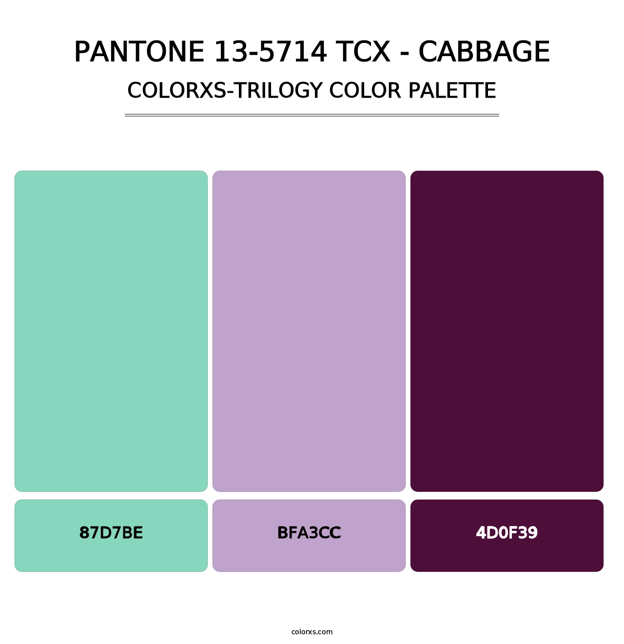 PANTONE 13-5714 TCX - Cabbage - Colorxs Trilogy Palette