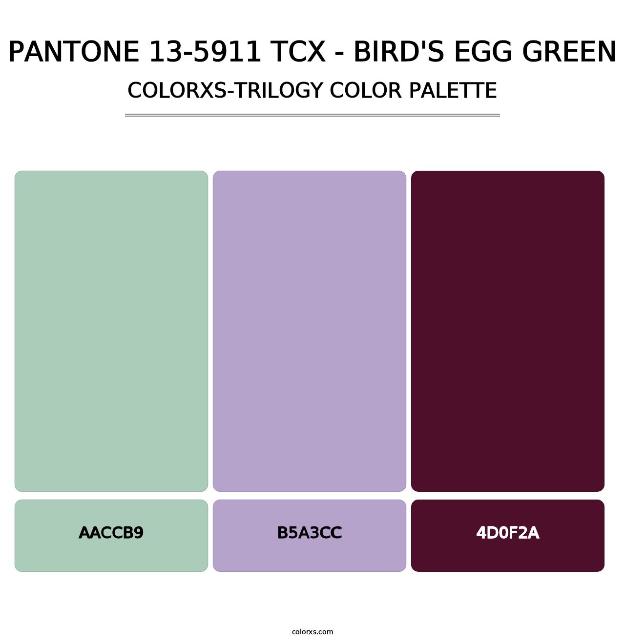 PANTONE 13-5911 TCX - Bird's Egg Green - Colorxs Trilogy Palette