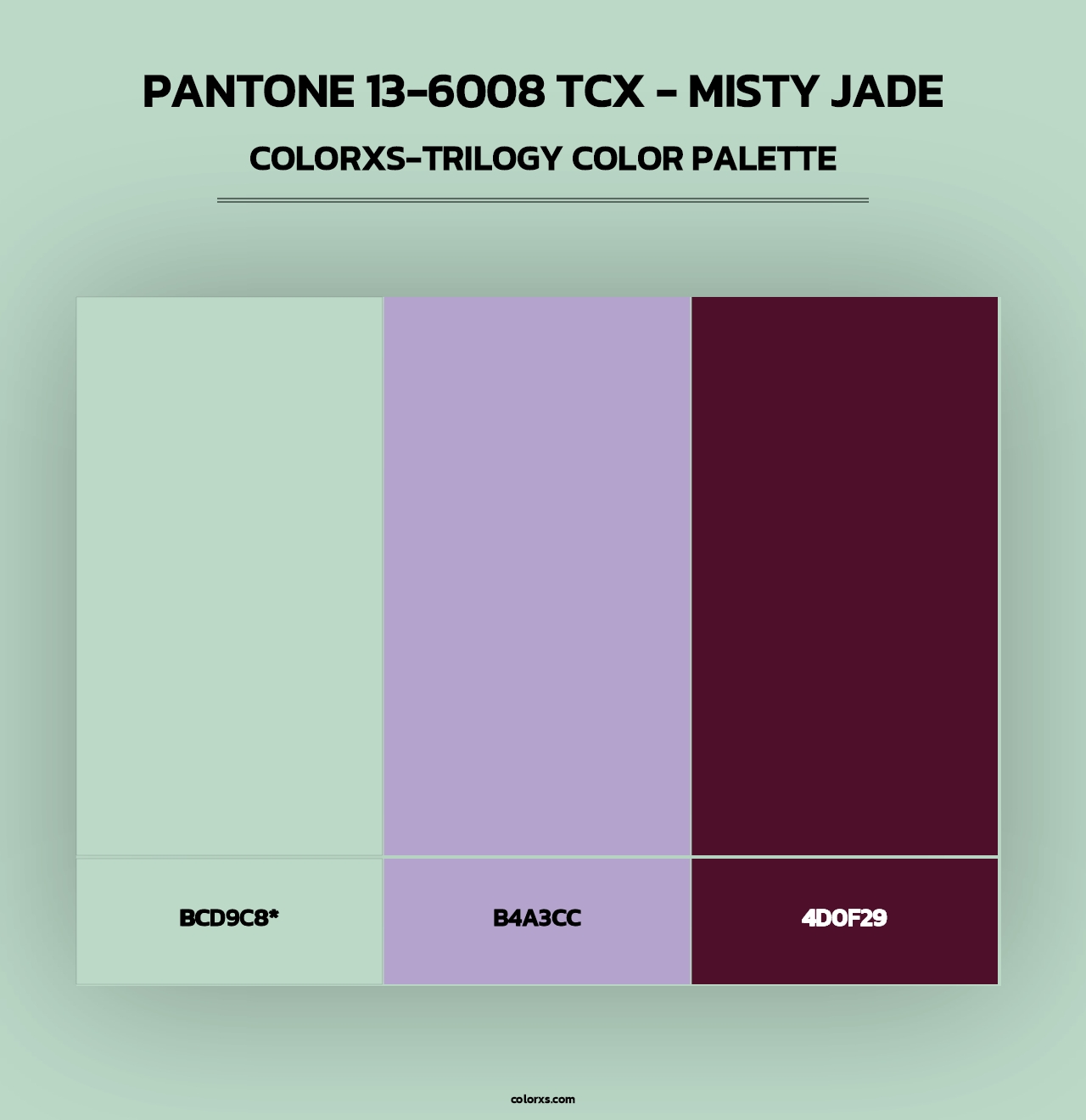 PANTONE 13-6008 TCX - Misty Jade - Colorxs Trilogy Palette