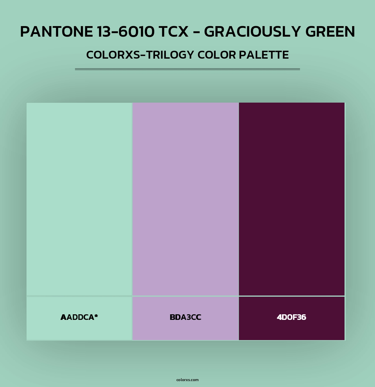 PANTONE 13-6010 TCX - Graciously Green - Colorxs Trilogy Palette