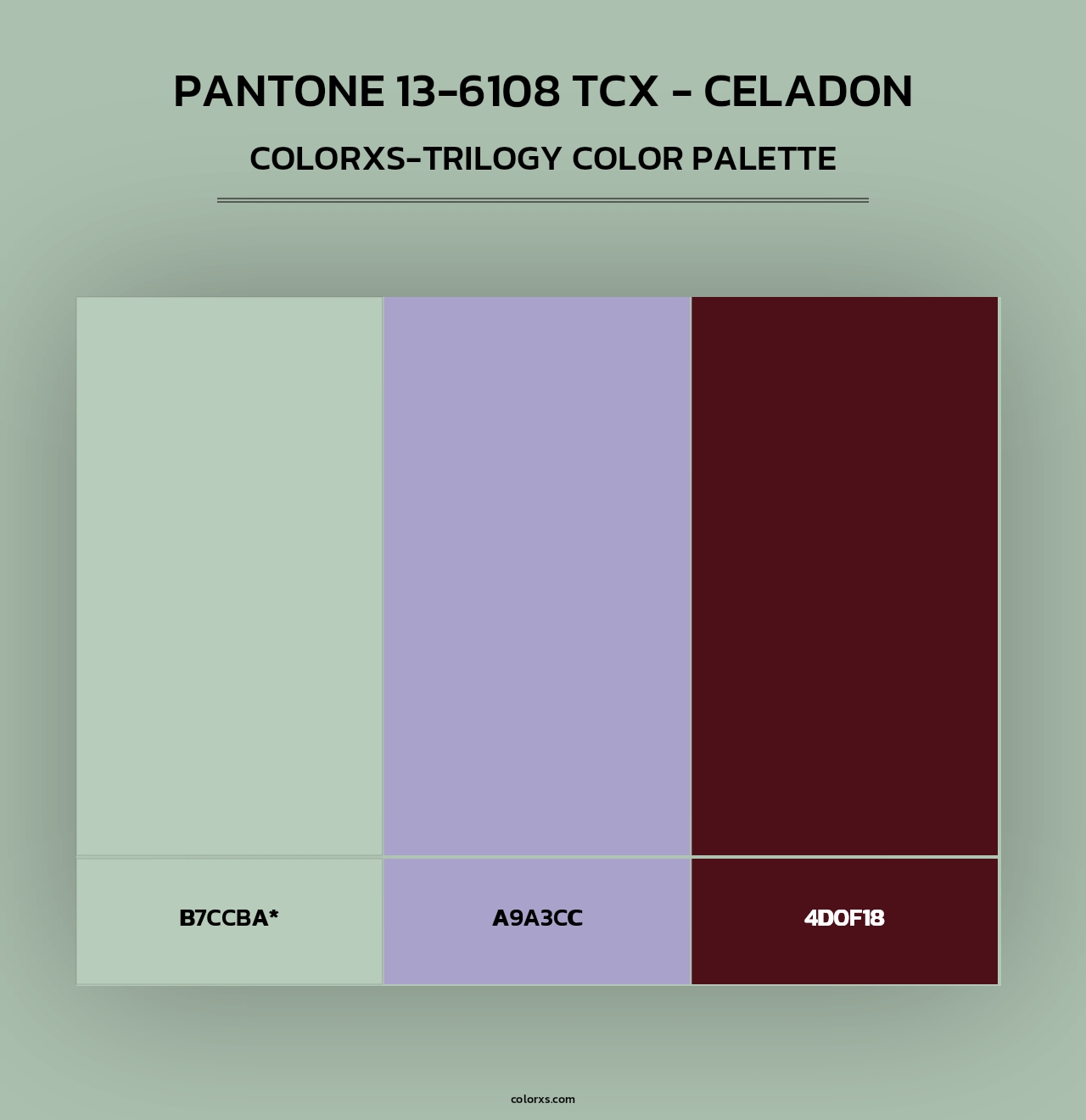 Pantone 13-6108 TCX - Celadon - Colorxs Trilogy Palette