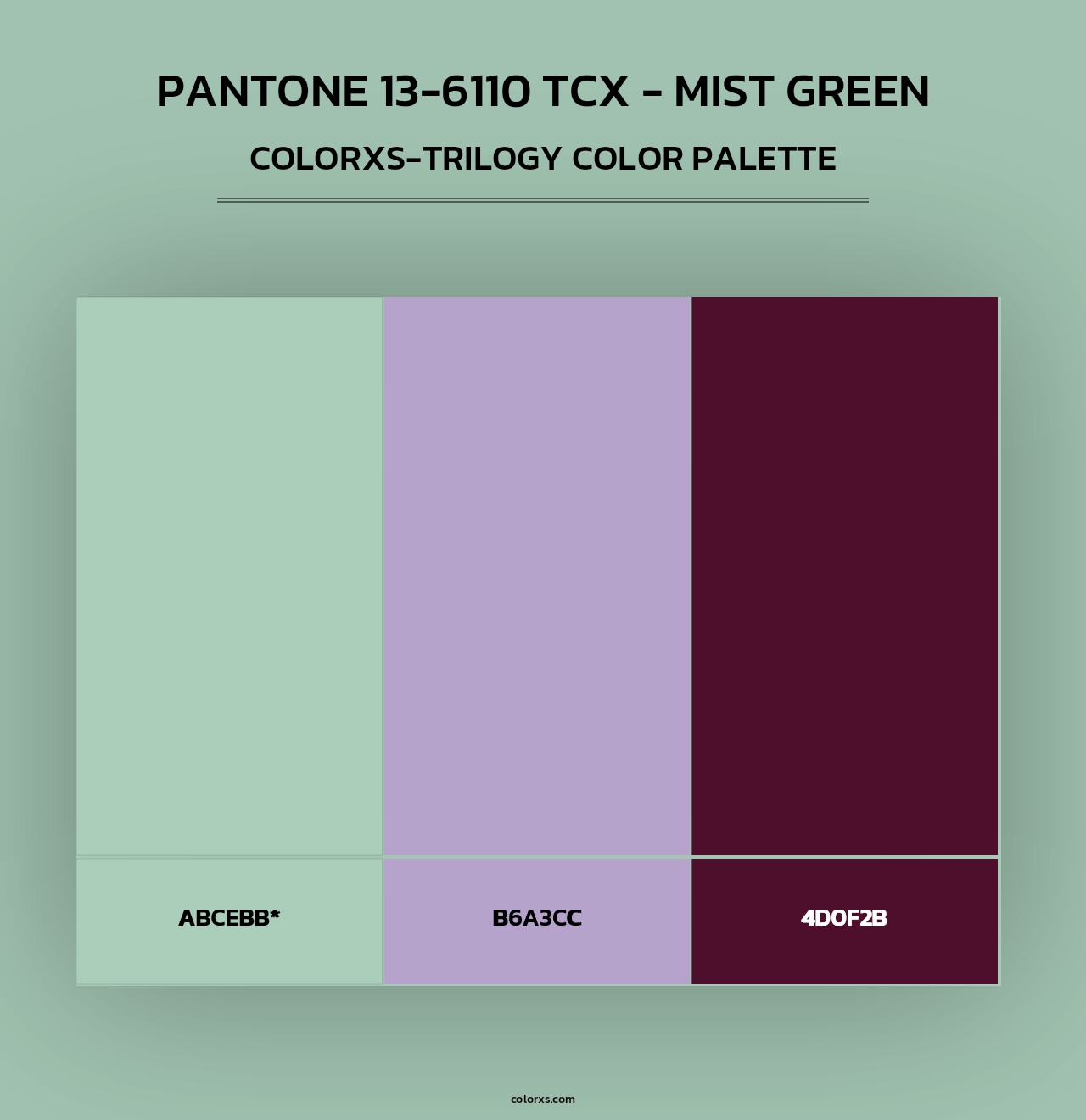 PANTONE 13-6110 TCX - Mist Green - Colorxs Trilogy Palette