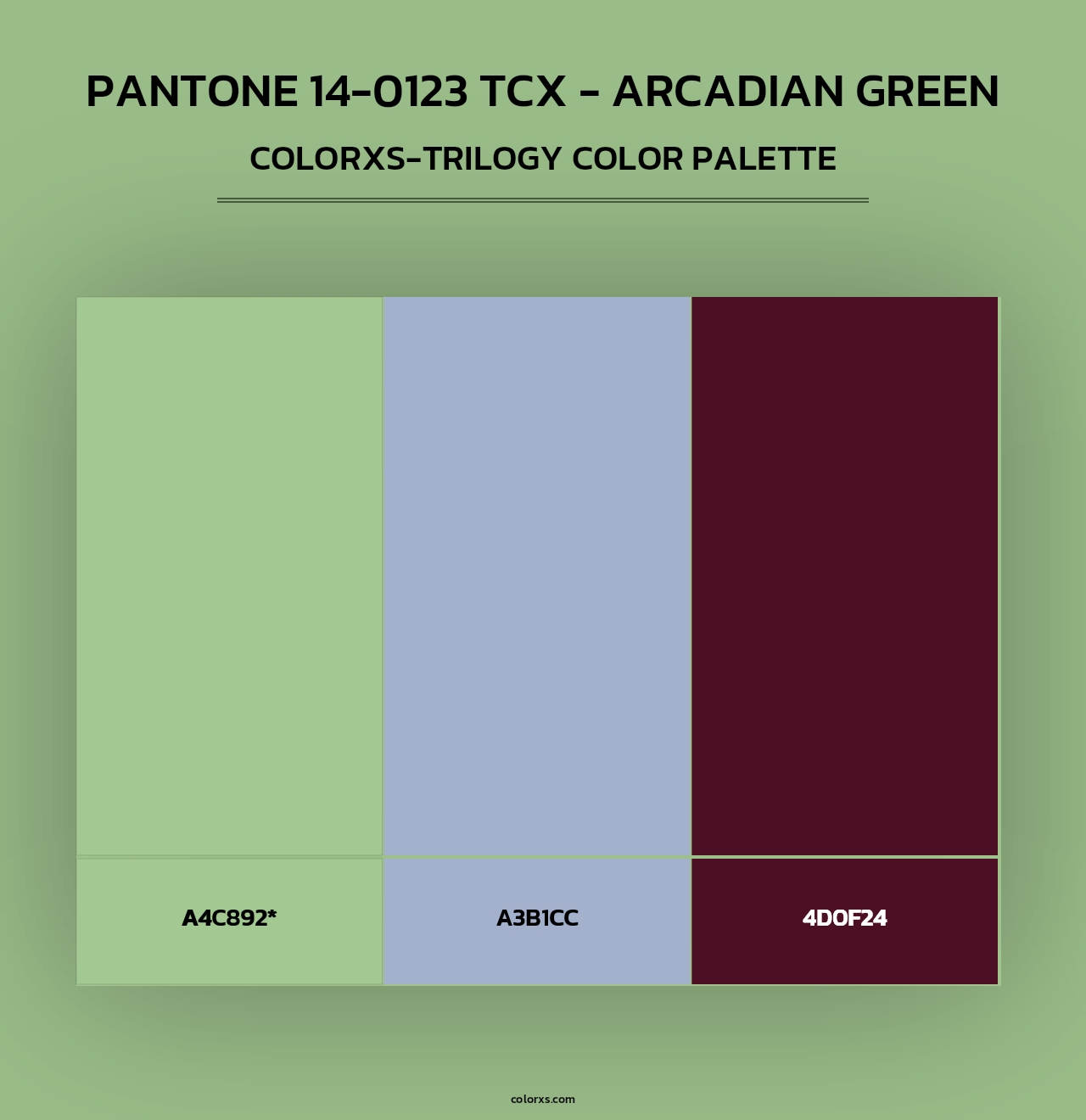 PANTONE 14-0123 TCX - Arcadian Green - Colorxs Trilogy Palette