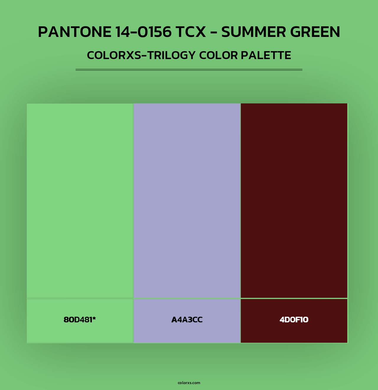 PANTONE 14-0156 TCX - Summer Green - Colorxs Trilogy Palette