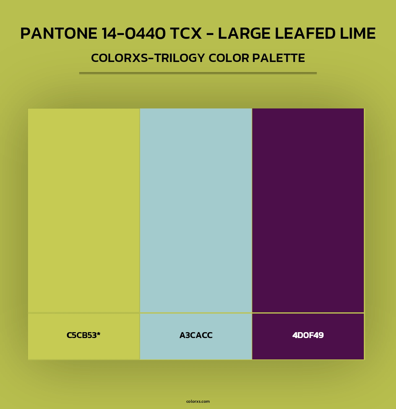 PANTONE 14-0440 TCX - Large Leafed Lime - Colorxs Trilogy Palette