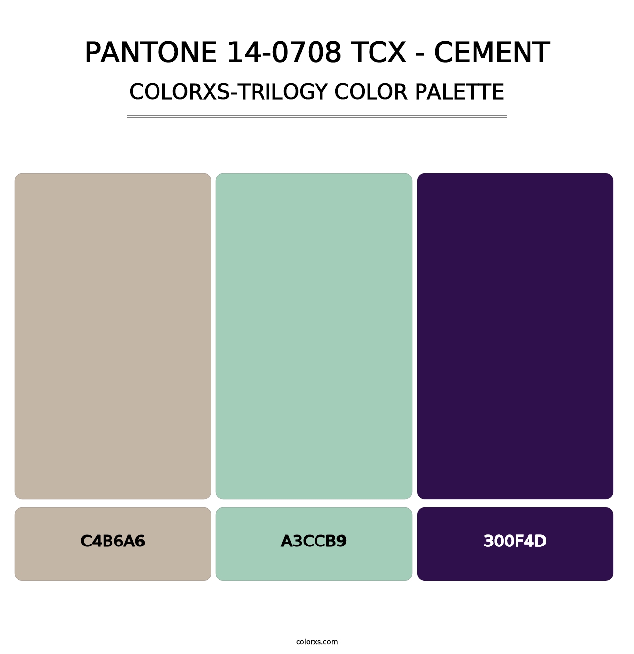 PANTONE 14-0708 TCX - Cement - Colorxs Trilogy Palette