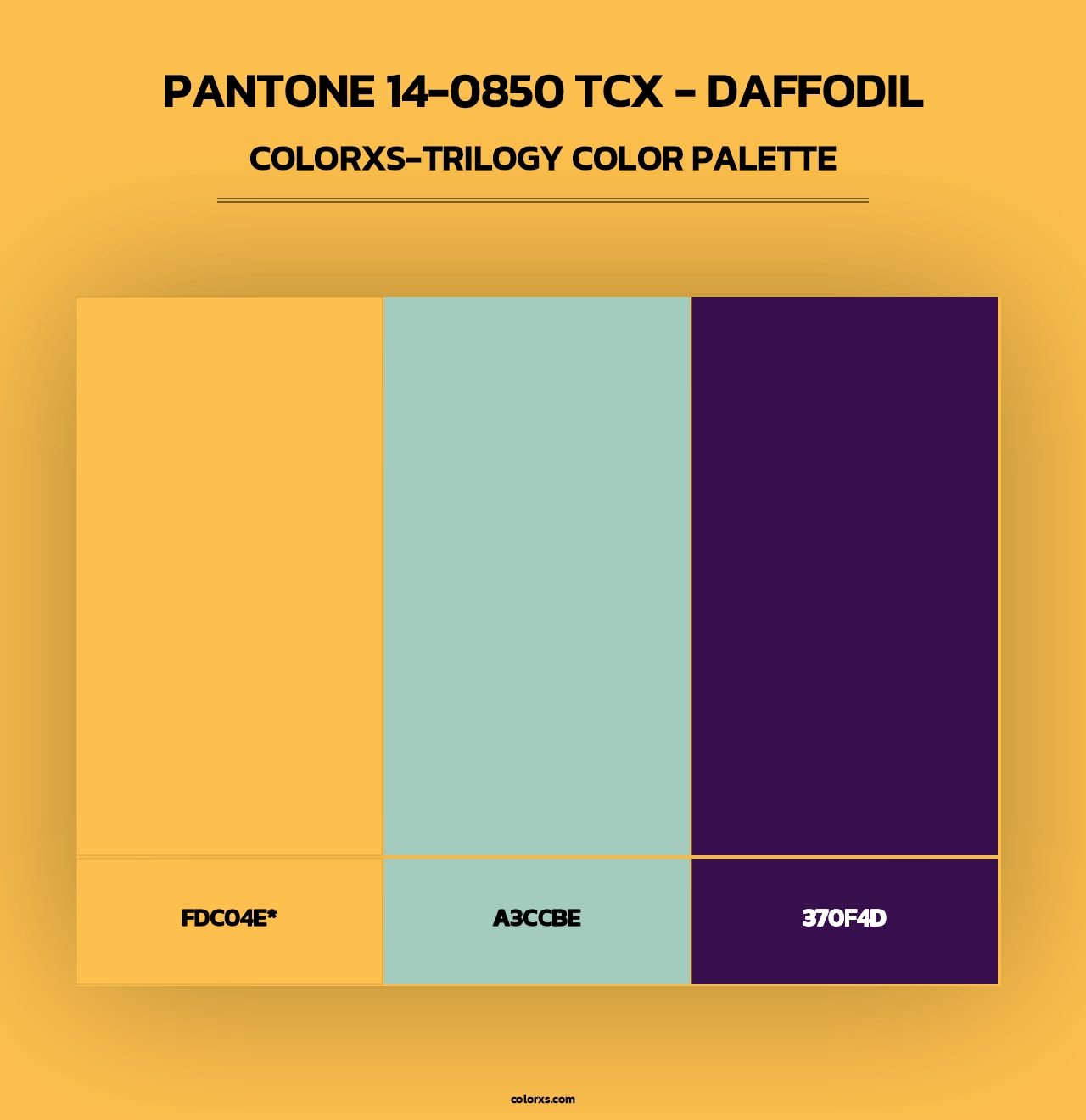 PANTONE 14-0850 TCX - Daffodil - Colorxs Trilogy Palette