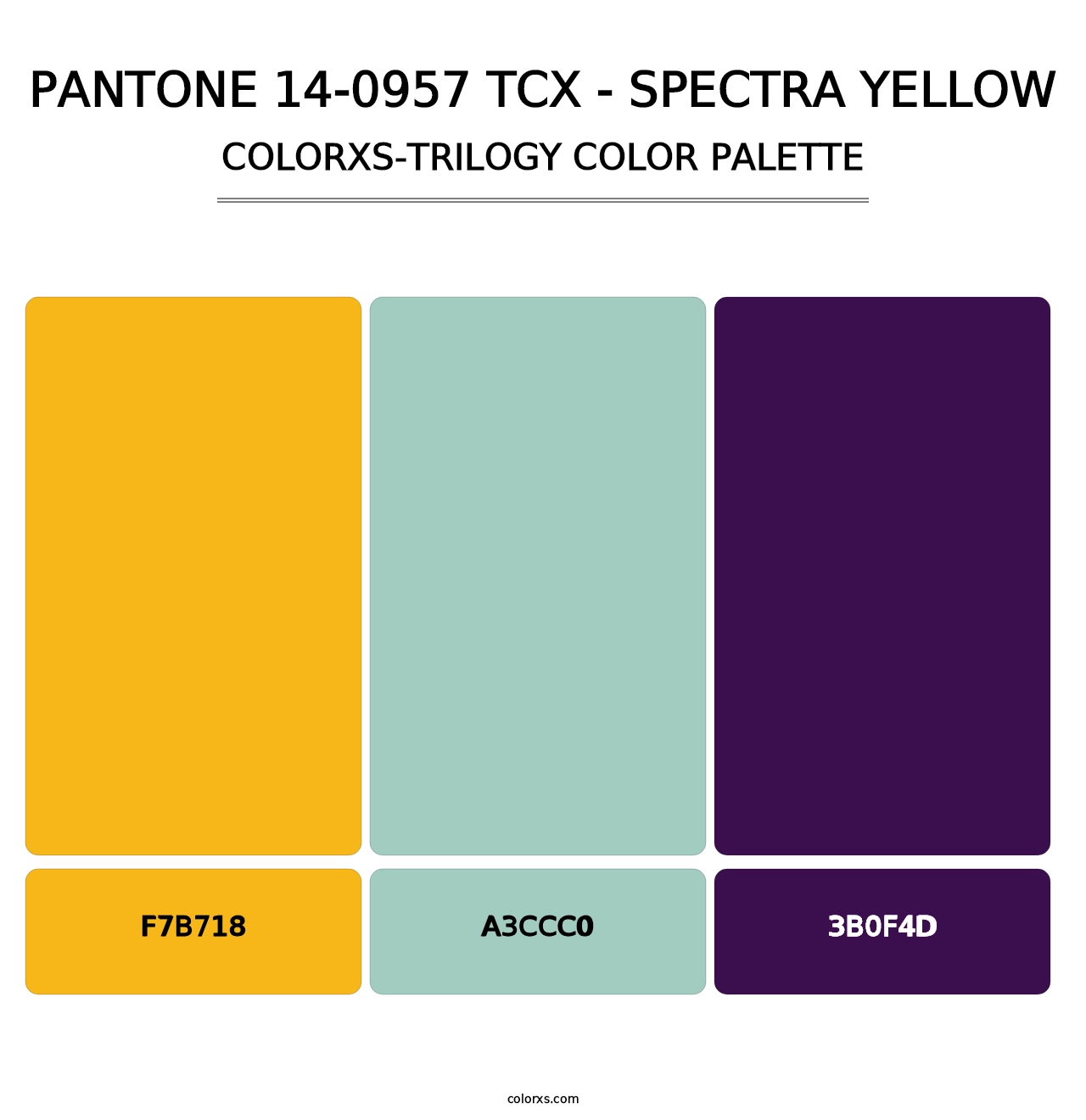 PANTONE 14-0957 TCX - Spectra Yellow - Colorxs Trilogy Palette