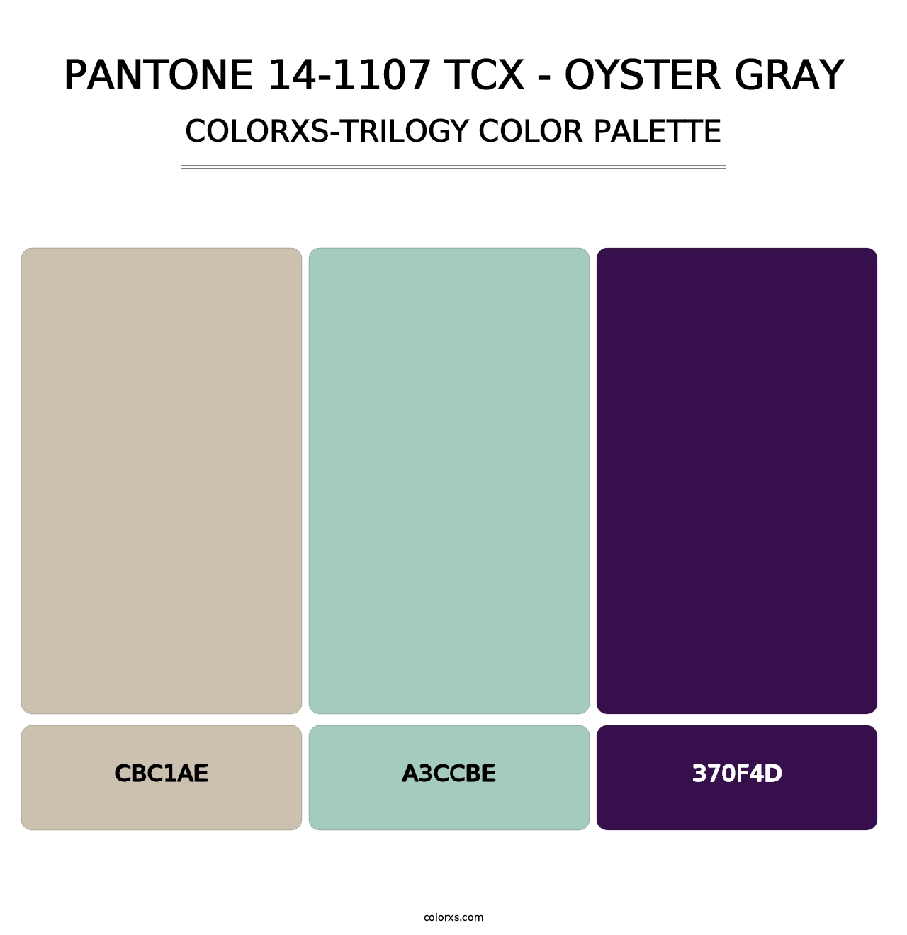 PANTONE 14-1107 TCX - Oyster Gray - Colorxs Trilogy Palette