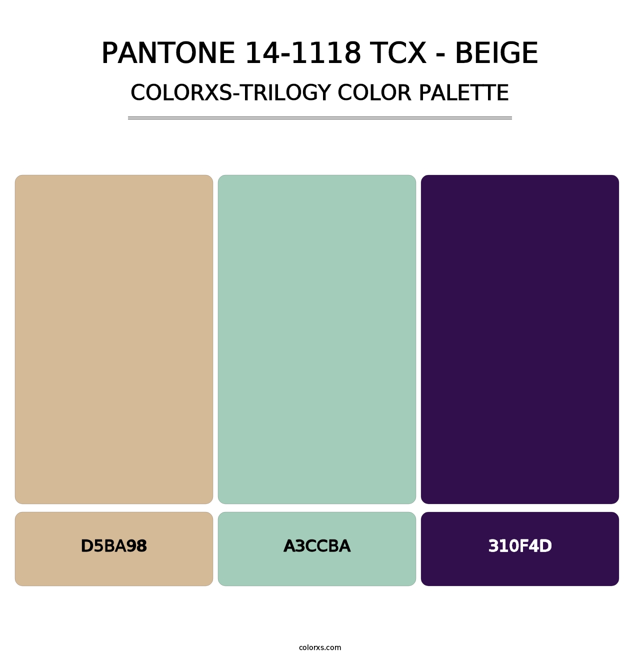 PANTONE 14-1118 TCX - Beige - Colorxs Trilogy Palette