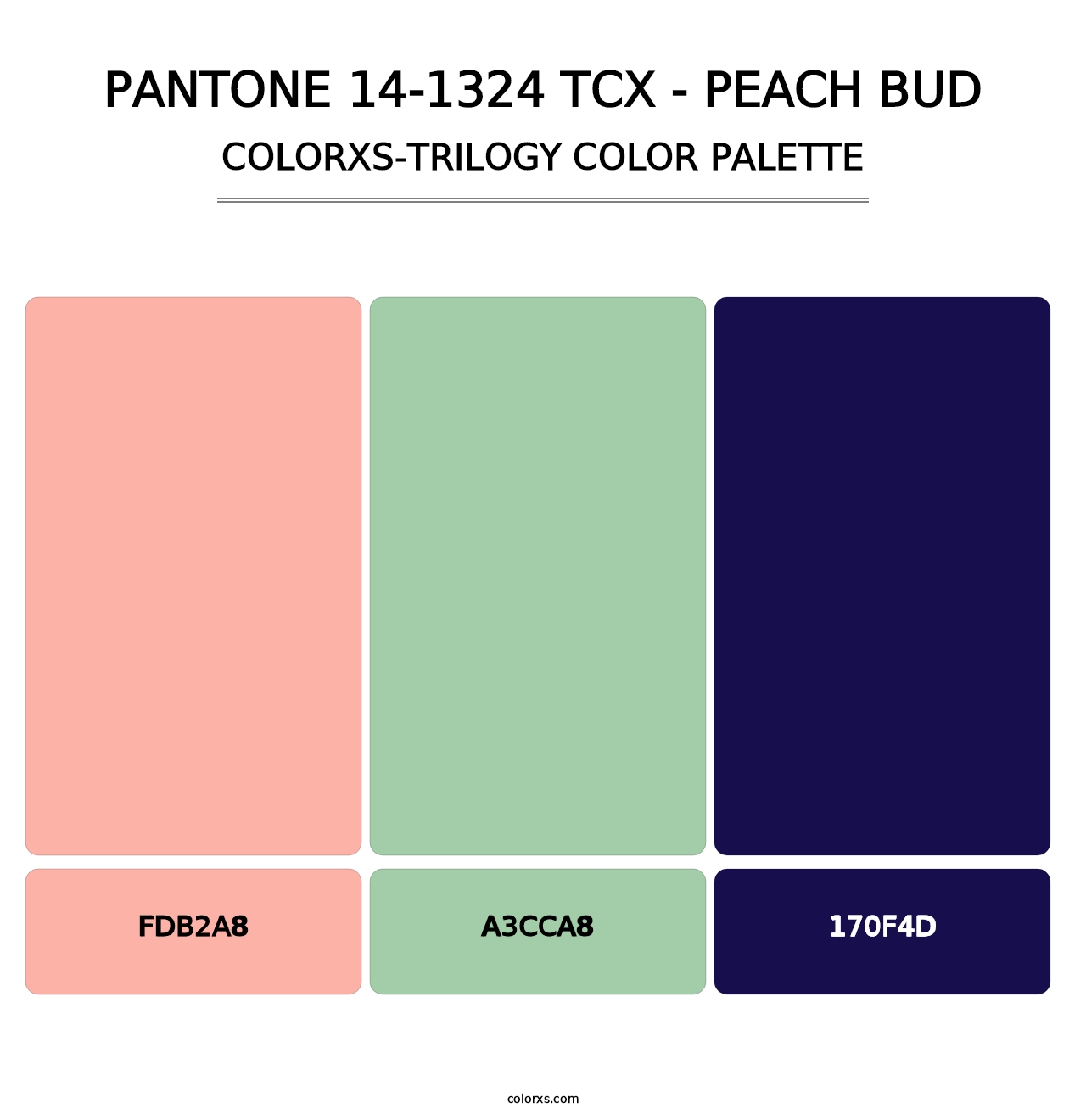 PANTONE 14-1324 TCX - Peach Bud - Colorxs Trilogy Palette
