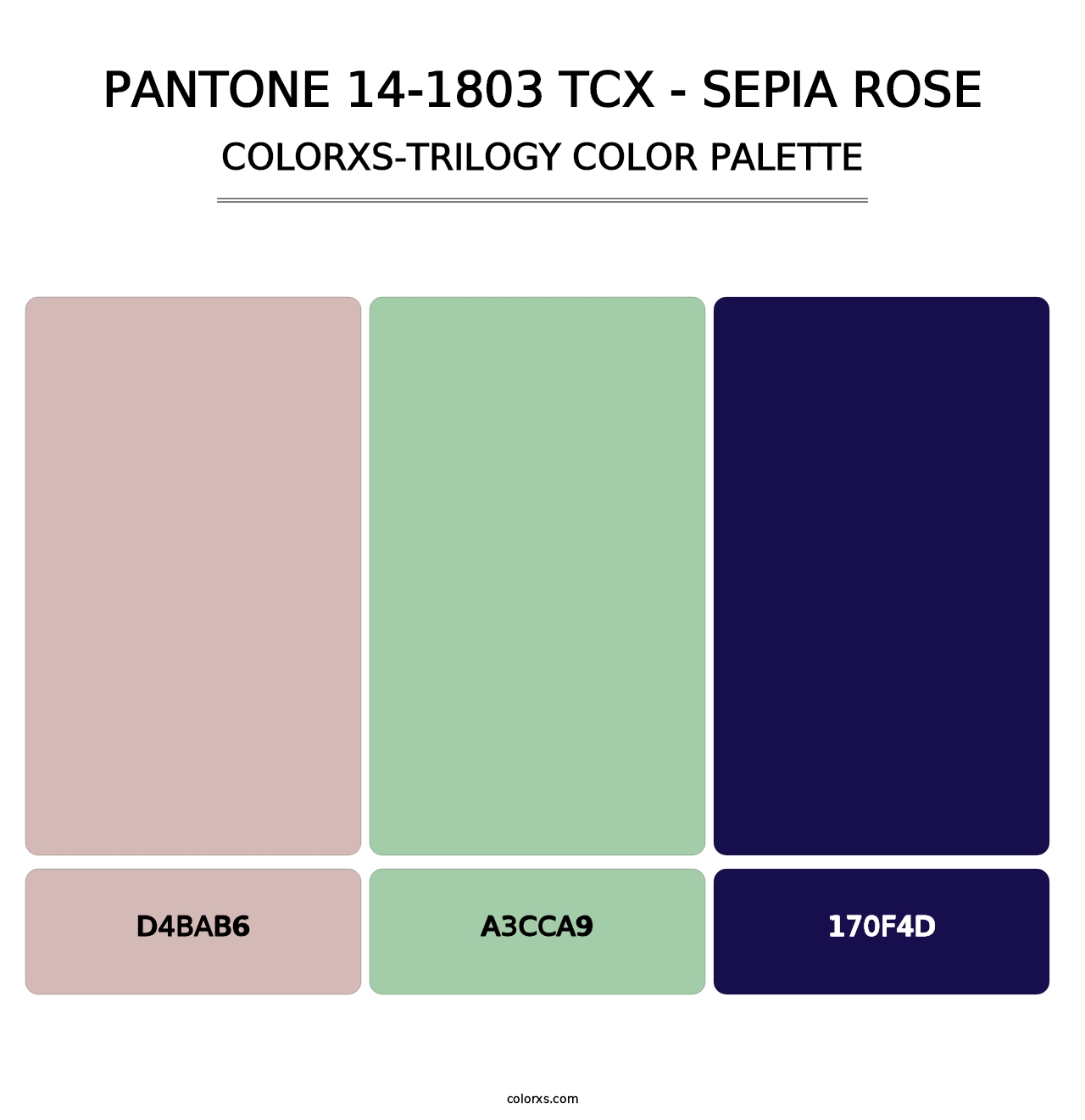 PANTONE 14-1803 TCX - Sepia Rose - Colorxs Trilogy Palette