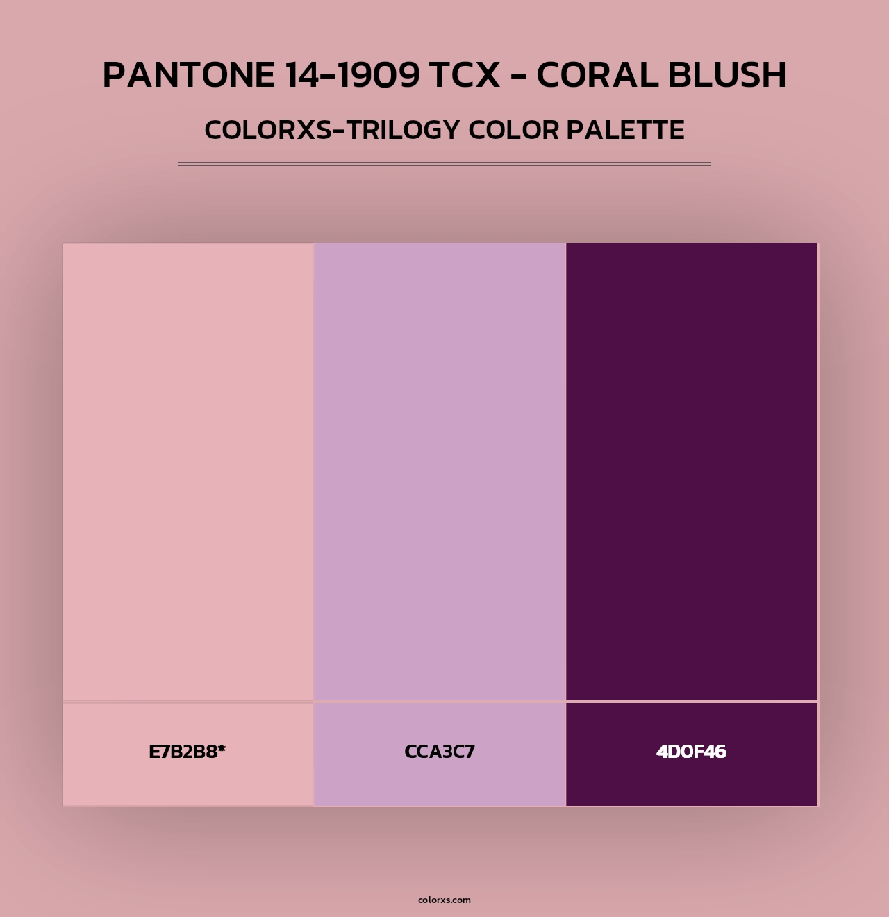 Pantone 14-1909 TCX - Coral Blush - Colorxs Trilogy Palette