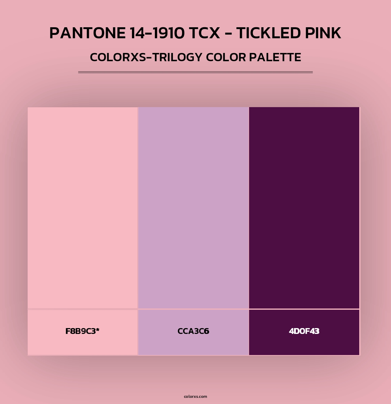 Pantone 14-1910 TCX - Tickled Pink - Colorxs Trilogy Palette