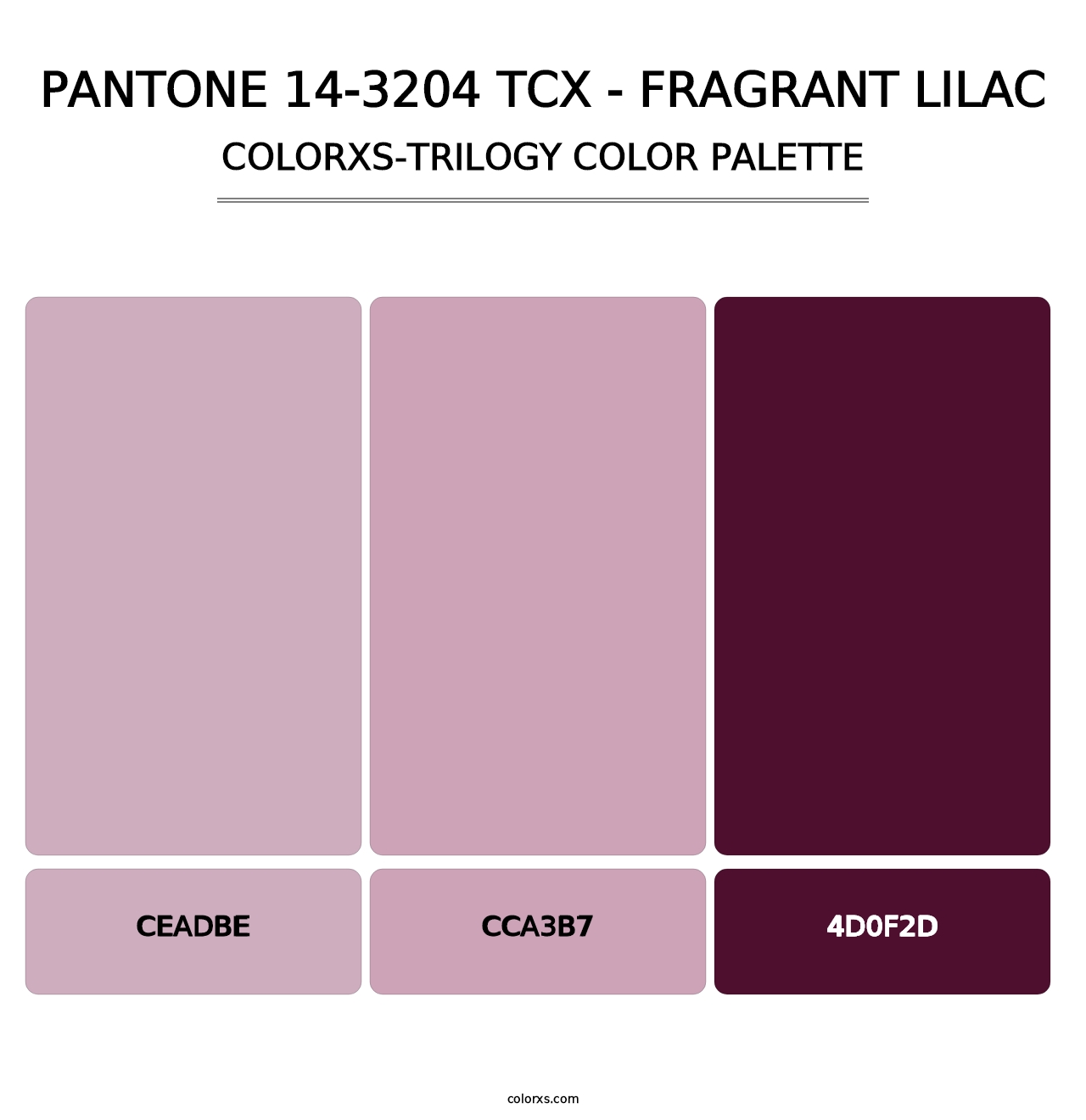 PANTONE 14-3204 TCX - Fragrant Lilac - Colorxs Trilogy Palette