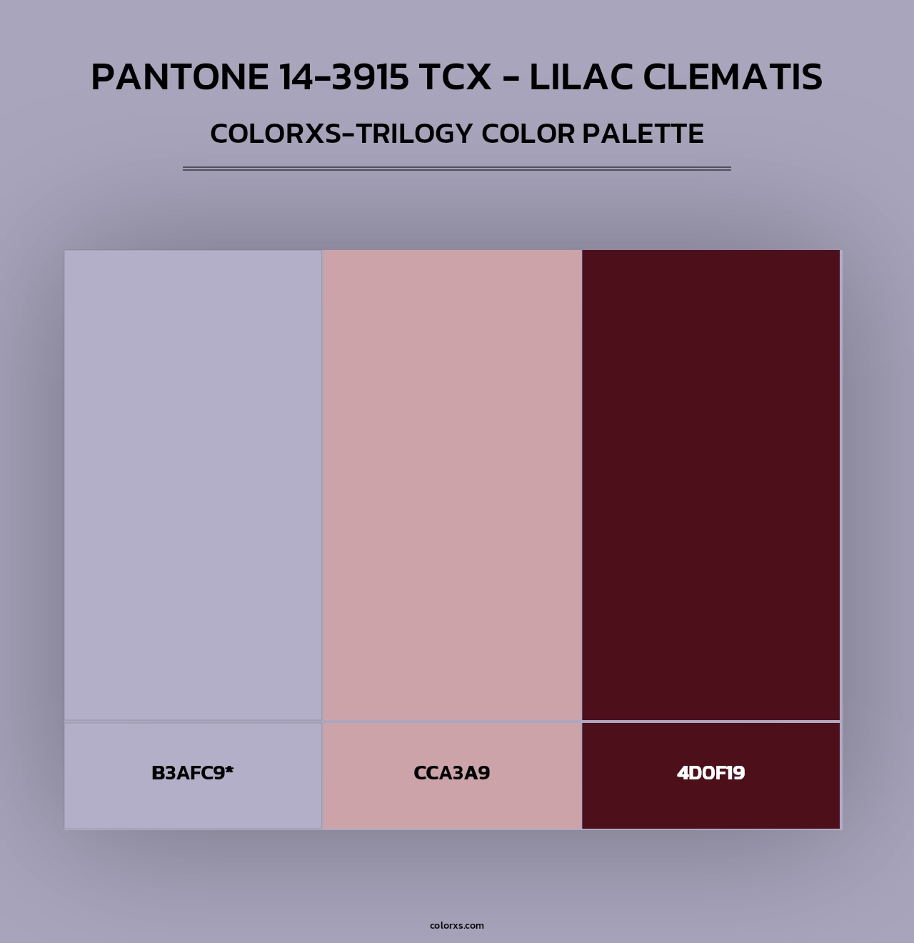 PANTONE 14-3915 TCX - Lilac Clematis - Colorxs Trilogy Palette