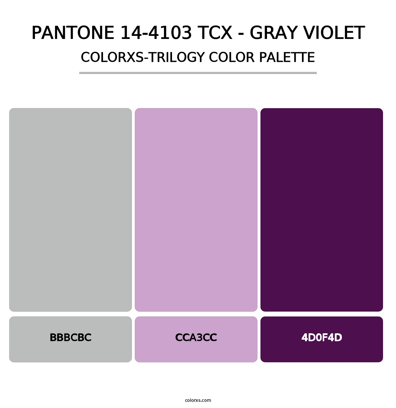 PANTONE 14-4103 TCX - Gray Violet - Colorxs Trilogy Palette