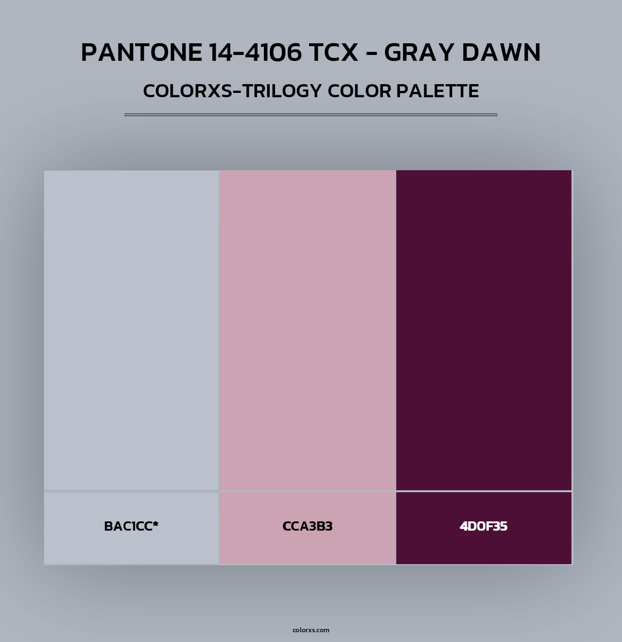 PANTONE 14-4106 TCX - Gray Dawn - Colorxs Trilogy Palette