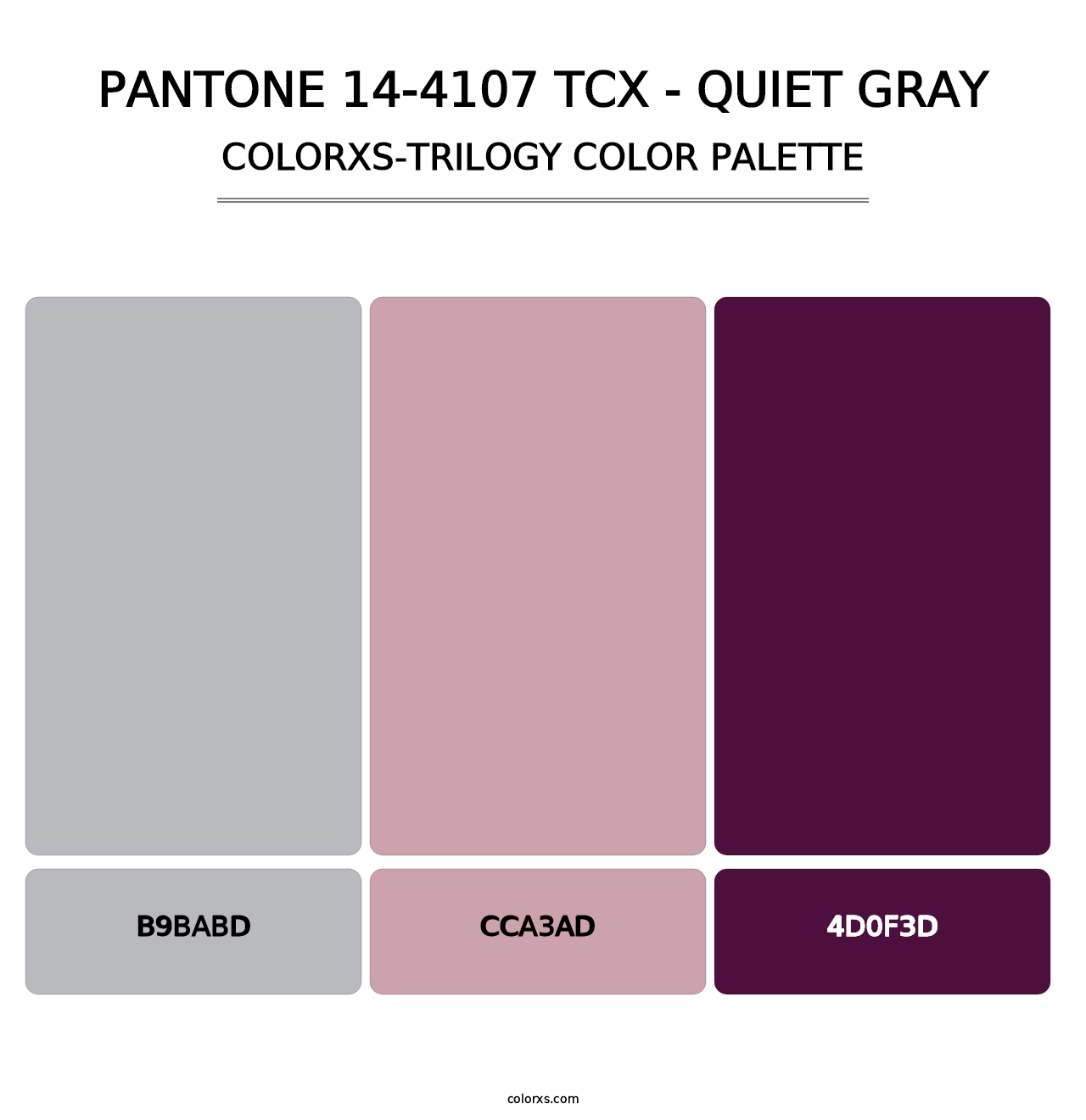 PANTONE 14-4107 TCX - Quiet Gray - Colorxs Trilogy Palette