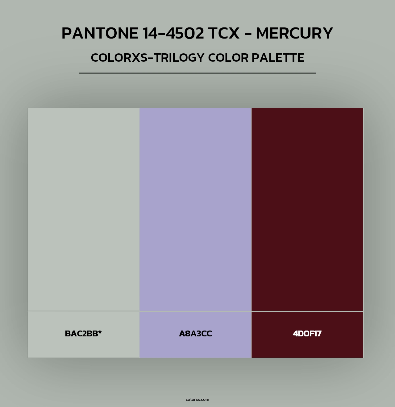 PANTONE 14-4502 TCX - Mercury - Colorxs Trilogy Palette