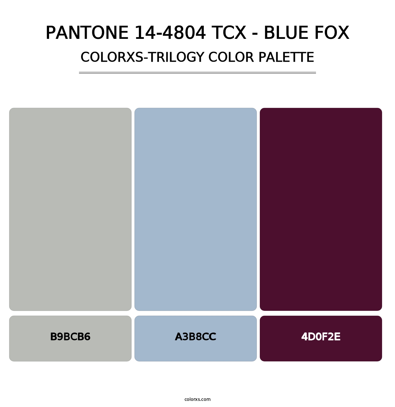 PANTONE 14-4804 TCX - Blue Fox - Colorxs Trilogy Palette
