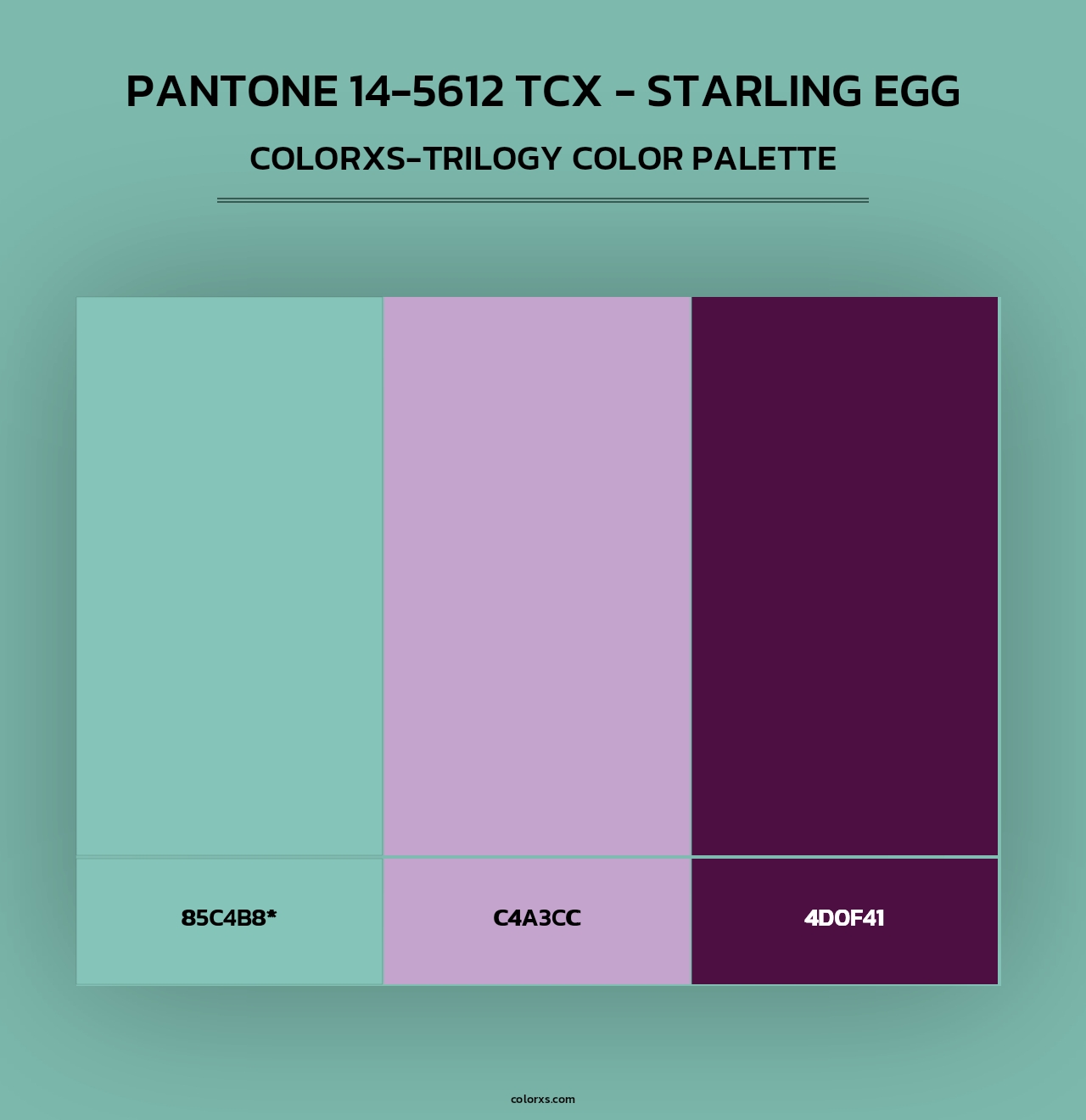Pantone 14-5612 TCX - Starling Egg - Colorxs Trilogy Palette