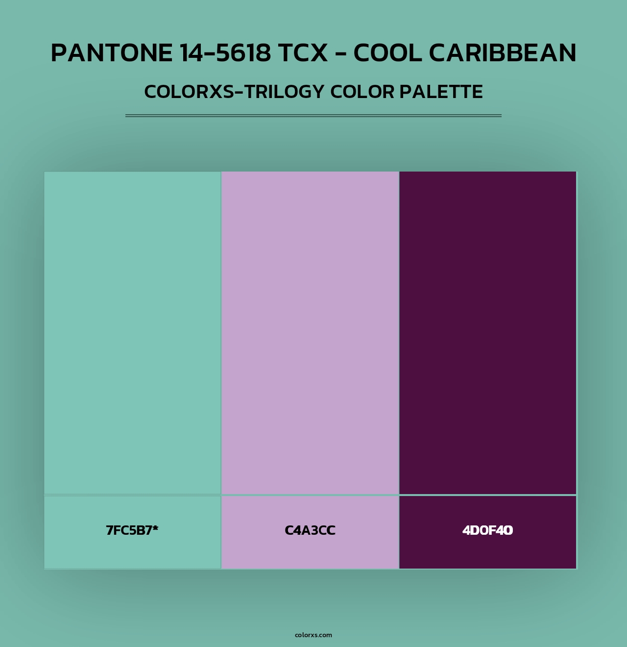 PANTONE 14-5618 TCX - Cool Caribbean - Colorxs Trilogy Palette