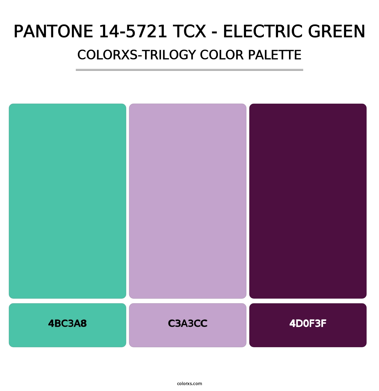 PANTONE 14-5721 TCX - Electric Green - Colorxs Trilogy Palette