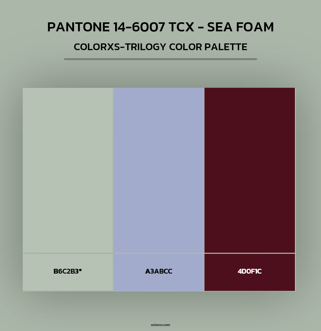 Pantone 14-6007 TCX - Sea Foam - Colorxs Trilogy Palette