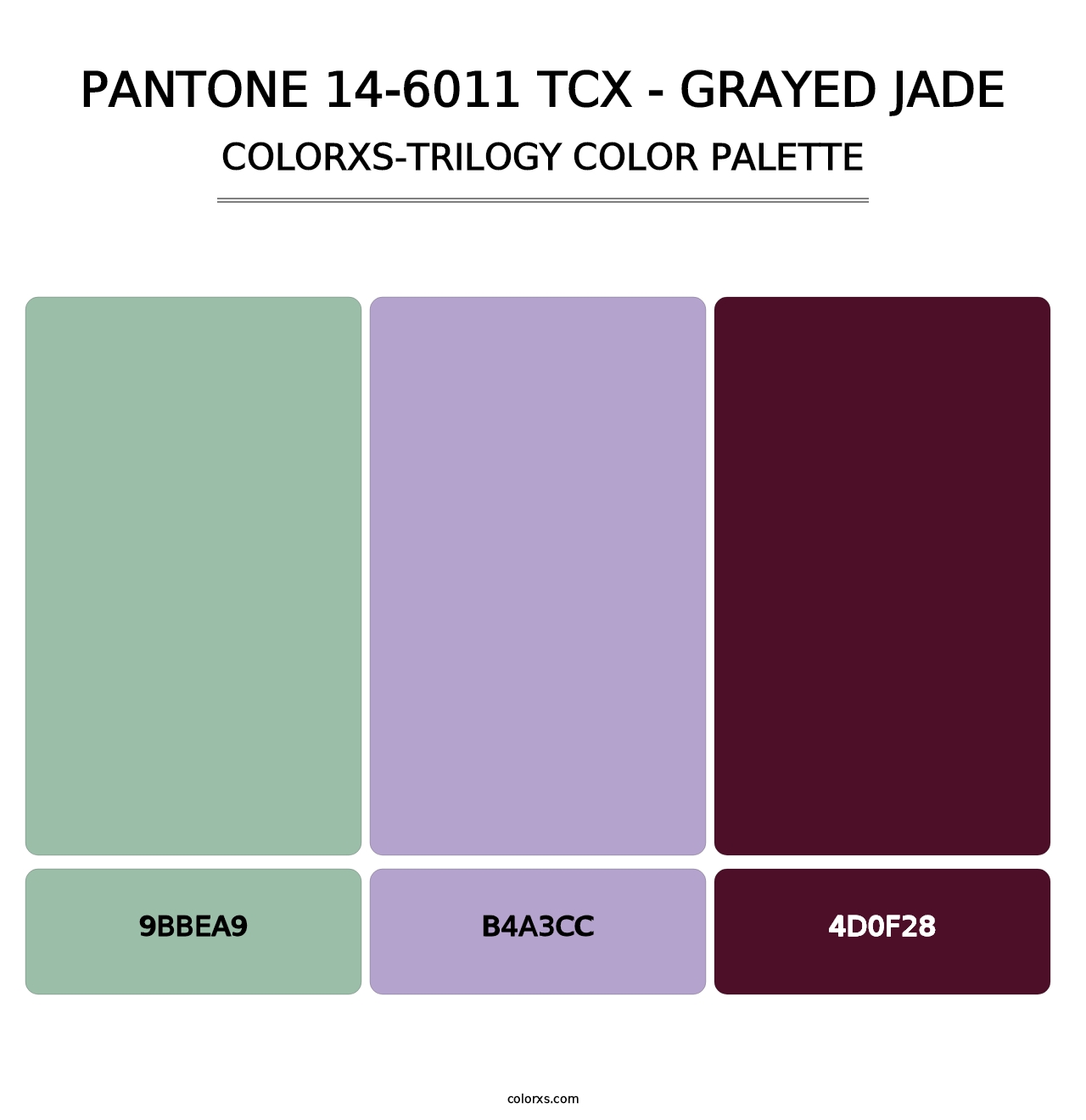PANTONE 14-6011 TCX - Grayed Jade - Colorxs Trilogy Palette