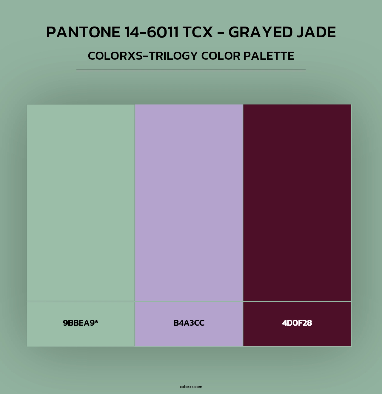 PANTONE 14-6011 TCX - Grayed Jade - Colorxs Trilogy Palette