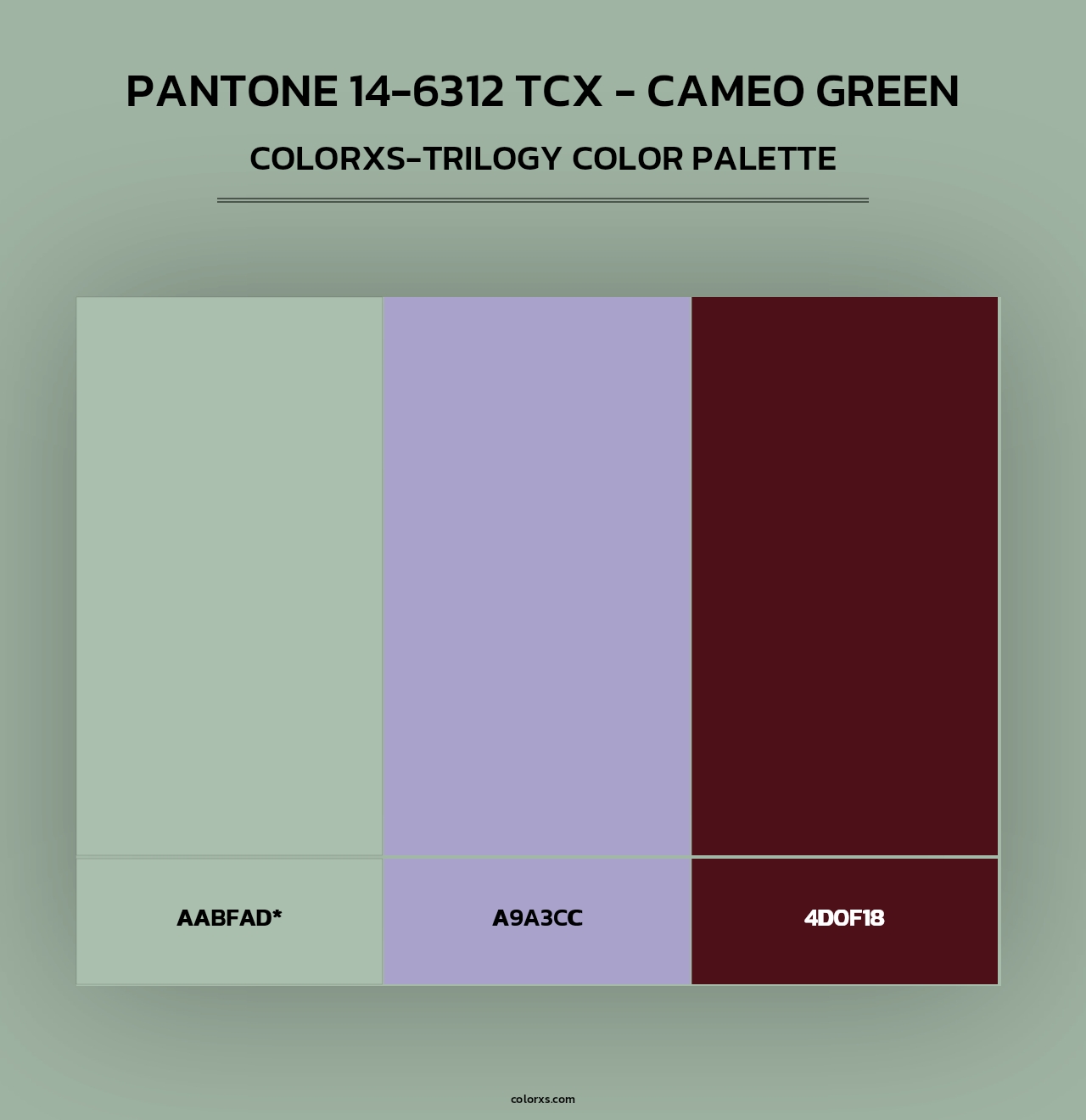 PANTONE 14-6312 TCX - Cameo Green - Colorxs Trilogy Palette